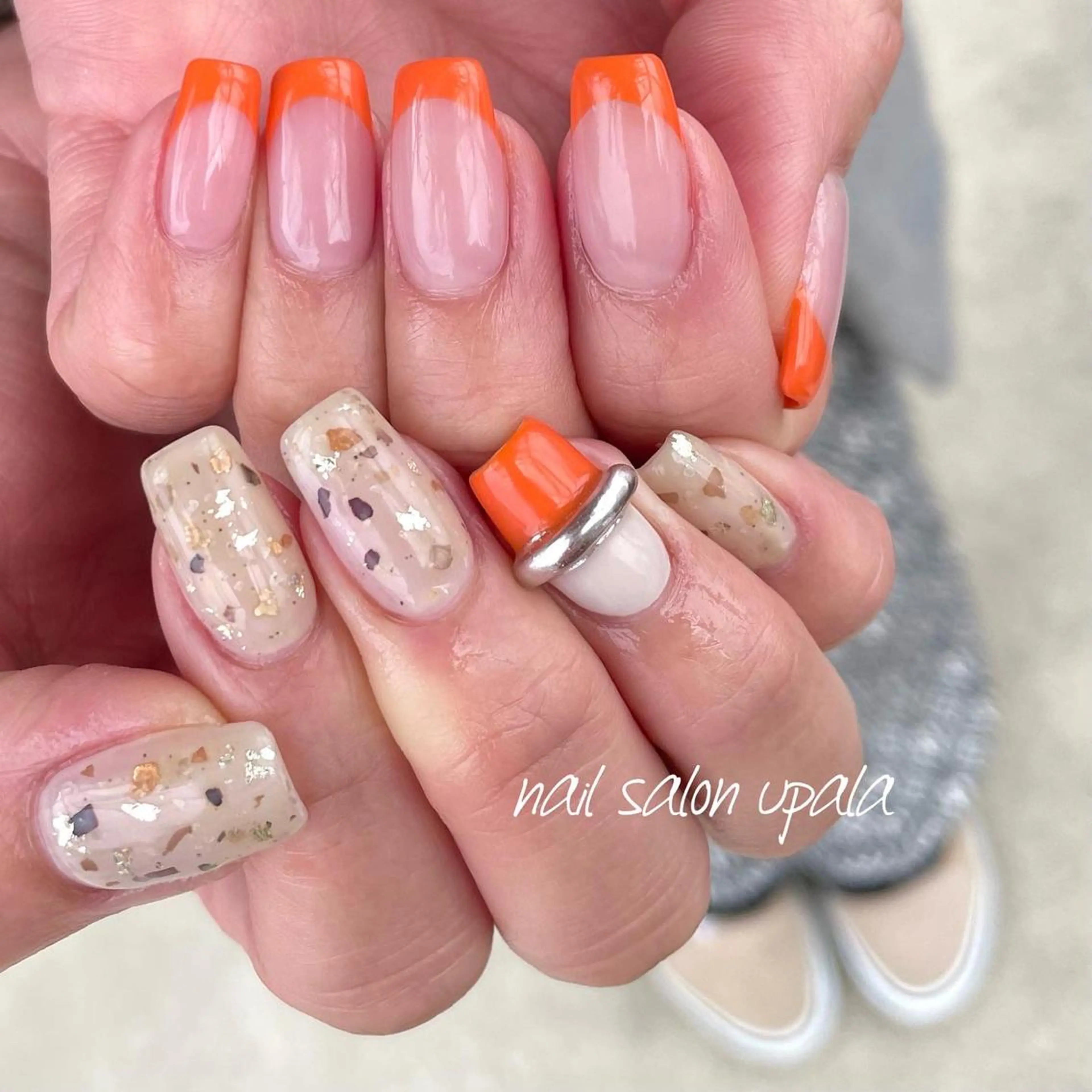 ネイル フレンチネイル ニュアンスネイル 春ネイル ハンドネイル upala Mayukoのネイルデザイン