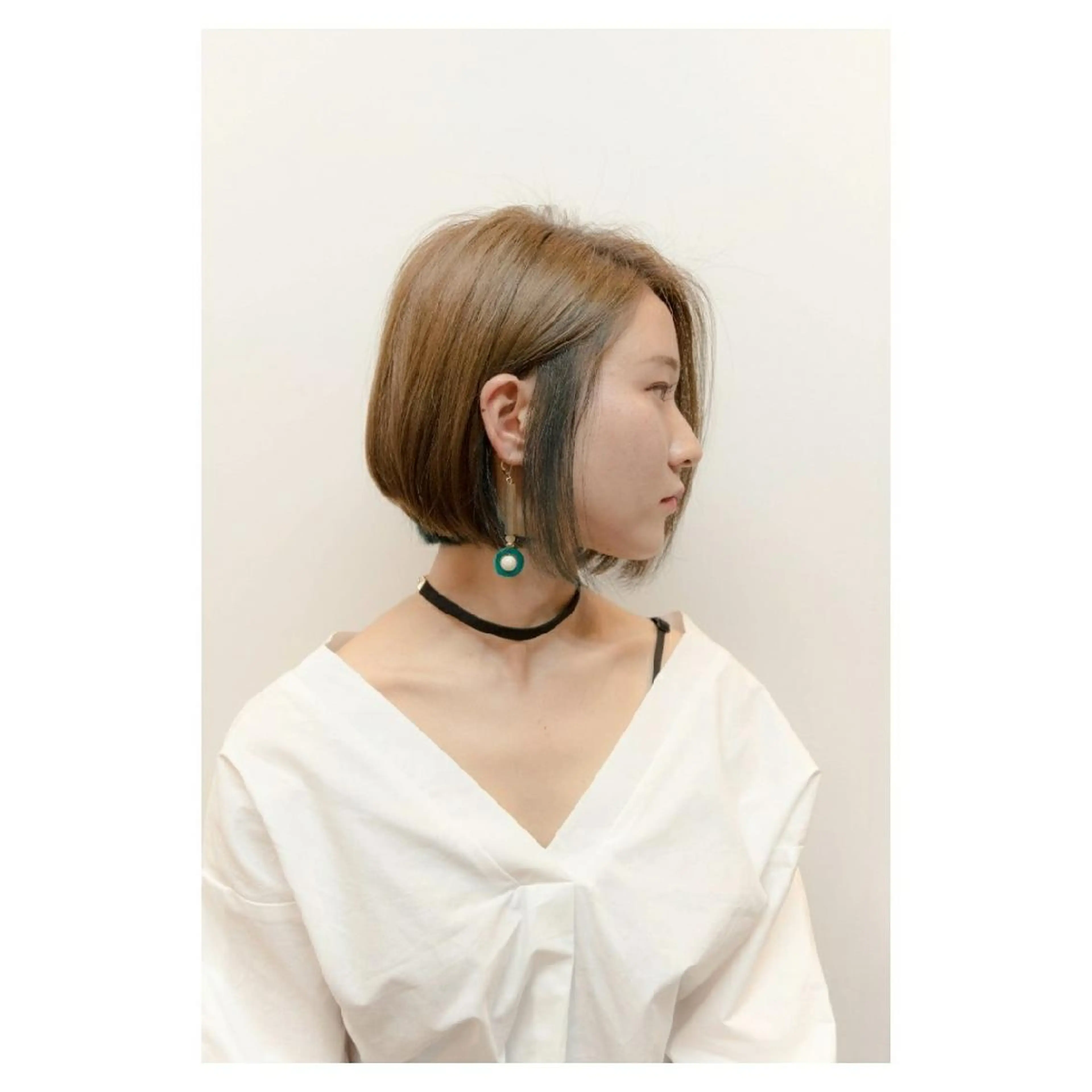 ショート カラー ブルーカラー インナーカラー ボブ 原田 祥彰のヘアスタイル