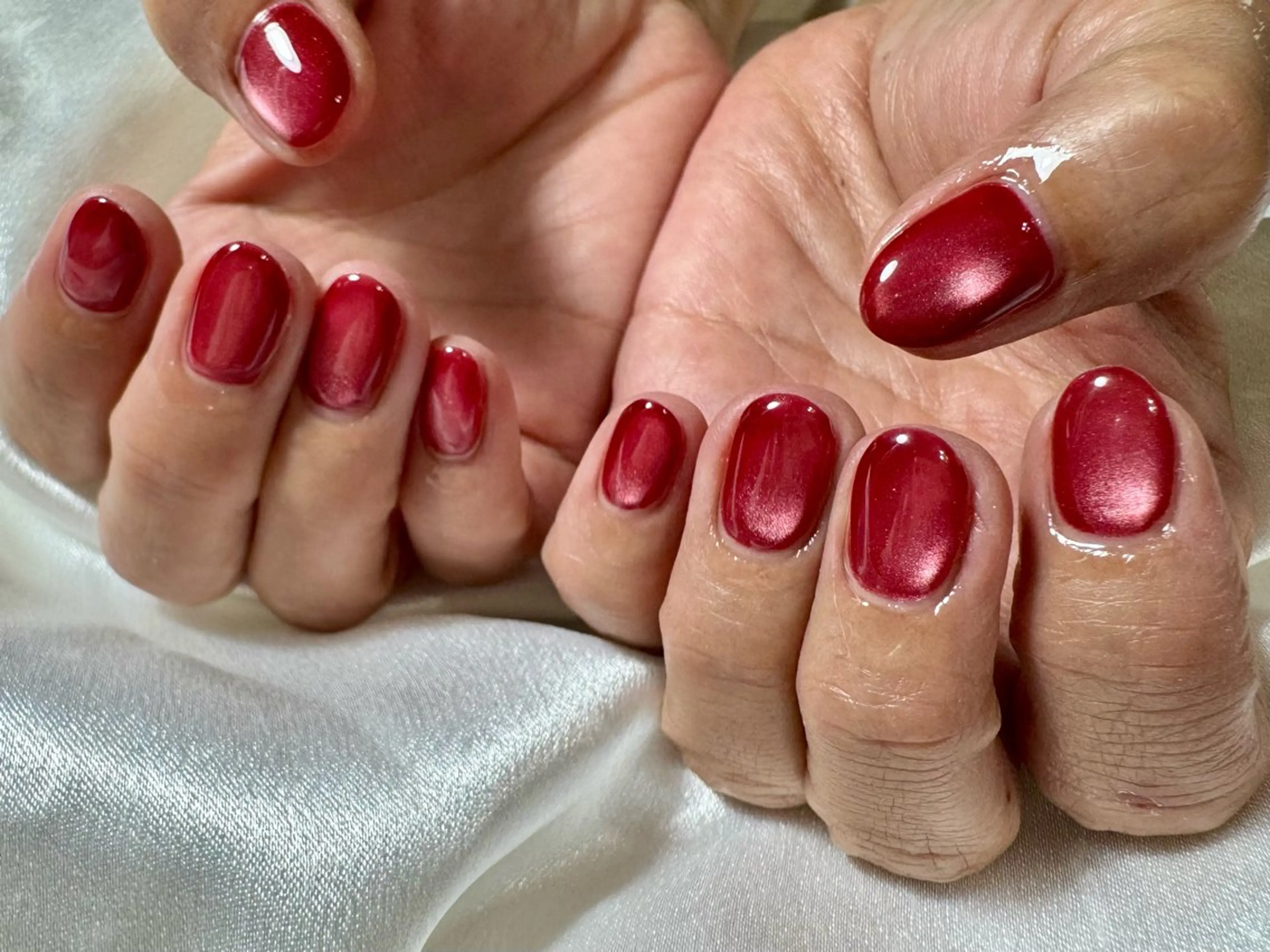 ネイル オーロラネイル ボルドー 桜ネイル フラワーネイル フットネイル ハンドネイル kikinail 溝の口のネイルデザイン