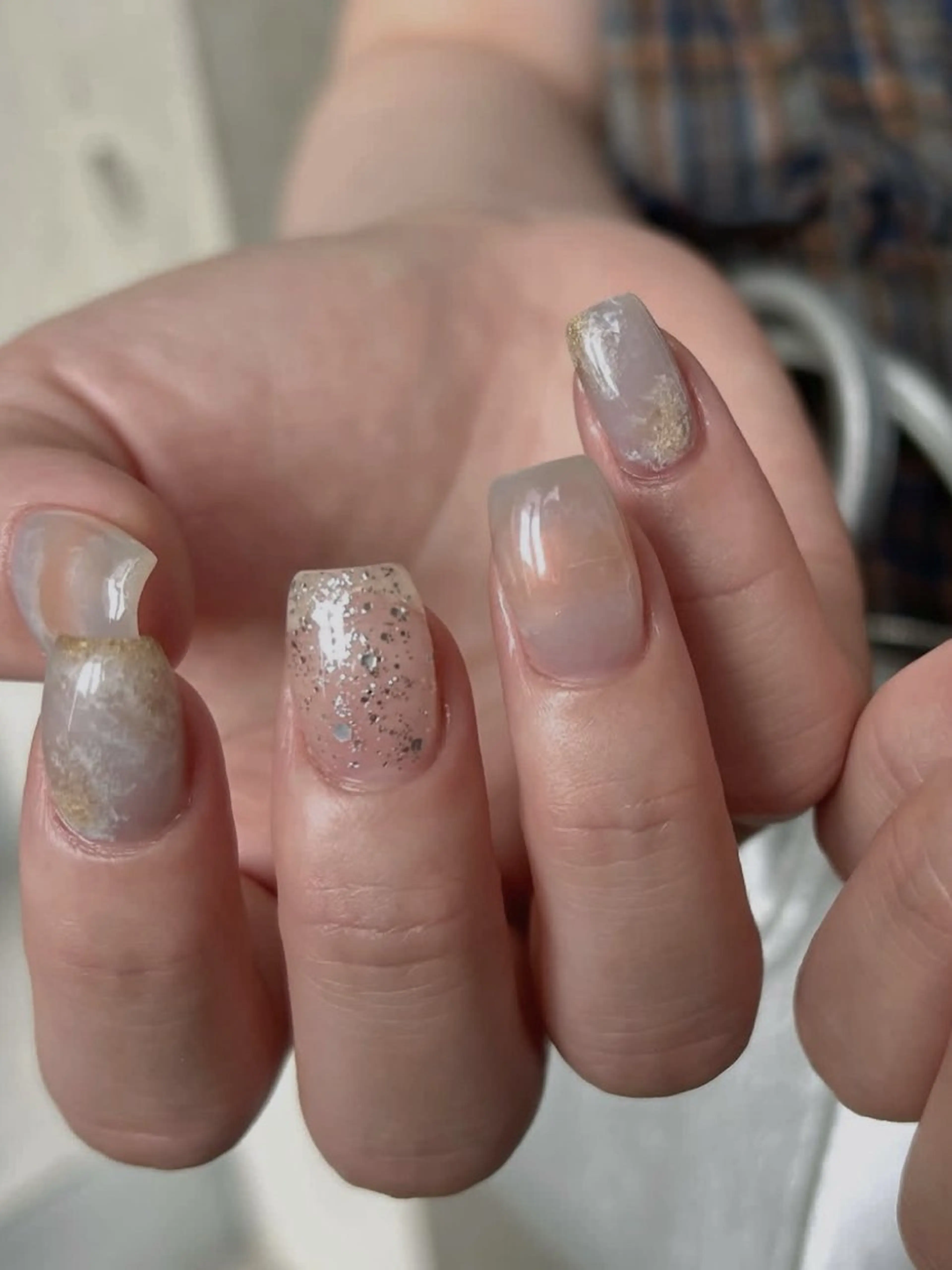 ネイル アートネイル 韓国ネイル ニュアンスネイル ぷっくりネイル talo .のネイルデザイン