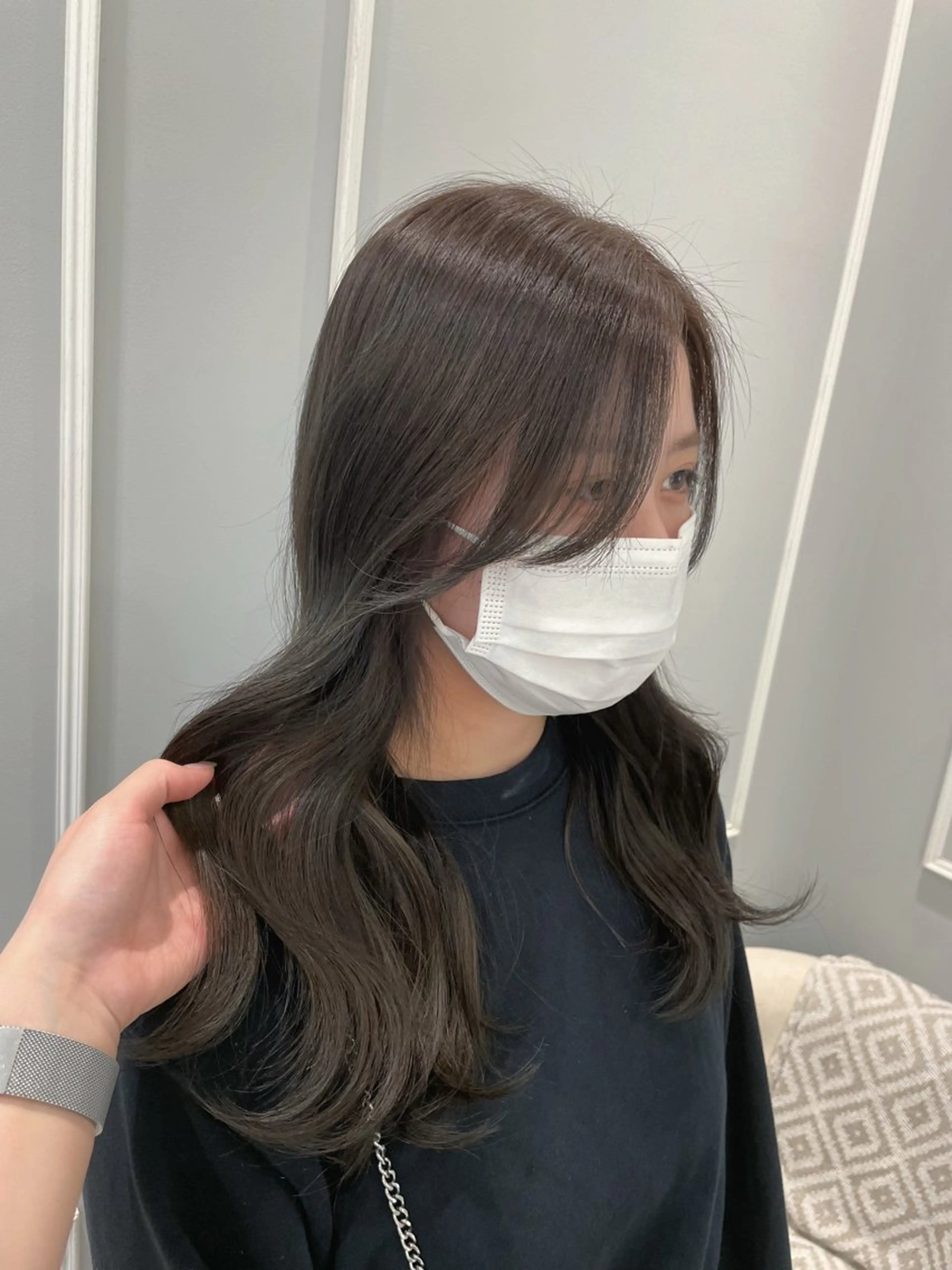 ロング カット ヘアカラー トリートメント 🩶赤み消しカラー 🐈‍⬛荻野美思🐾のヘアスタイル