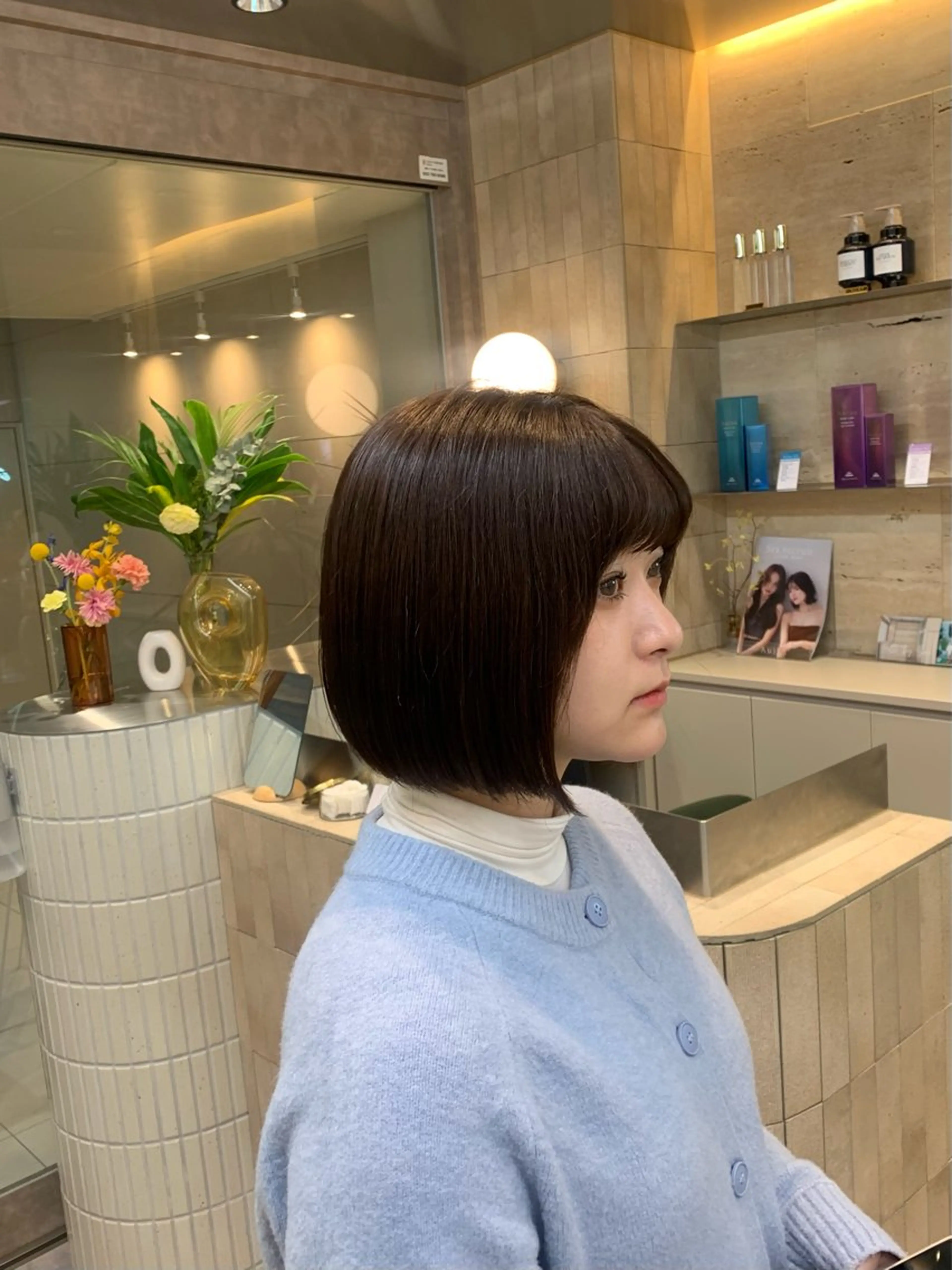 ミディアム カット ヘアカラー トリートメント レイヤー/艶髪/ボブ /くびれ/伊藤　勇司のヘアスタイル