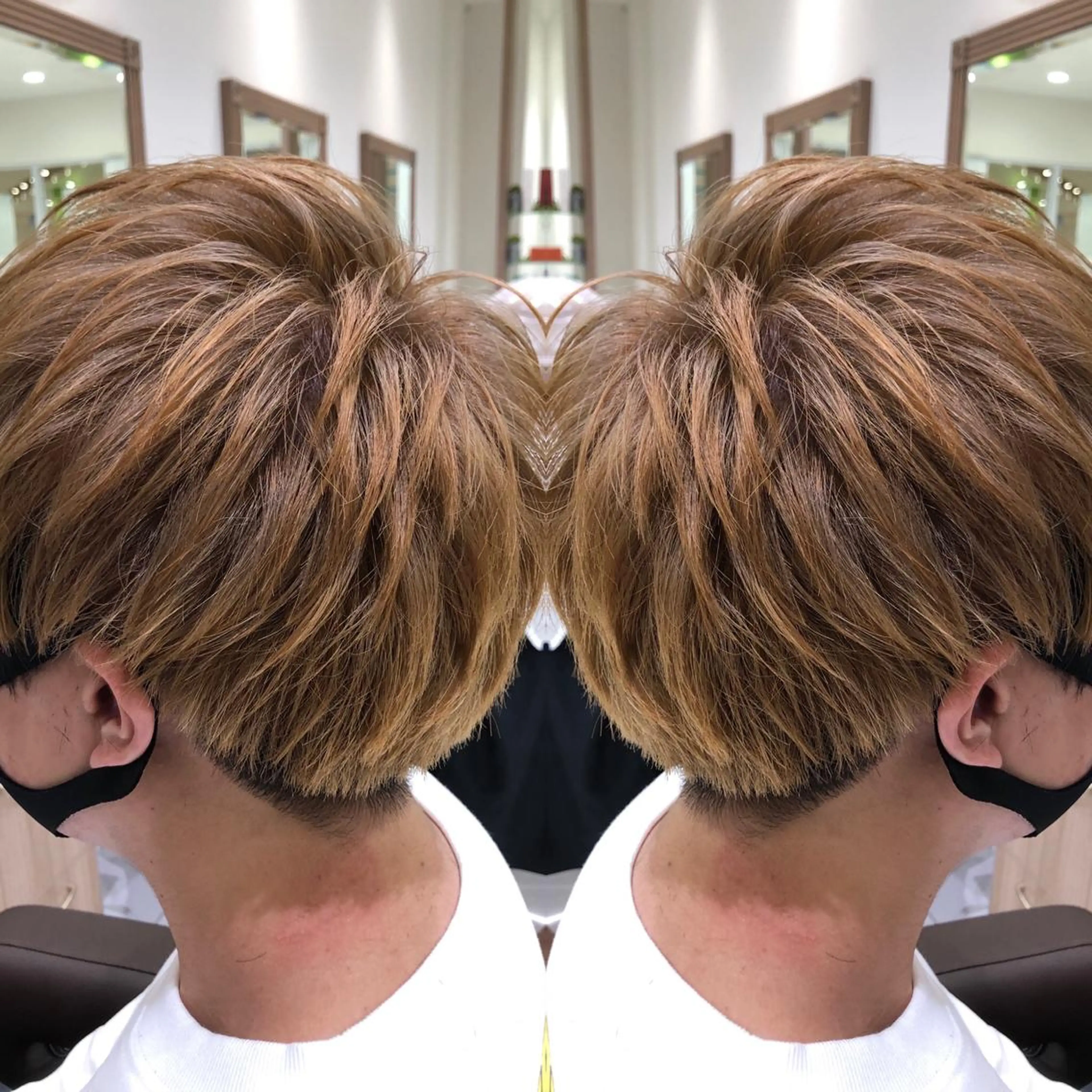 カラー メンズ 韓国レイヤー×透明感 カラー/山崎一輝のヘアスタイル