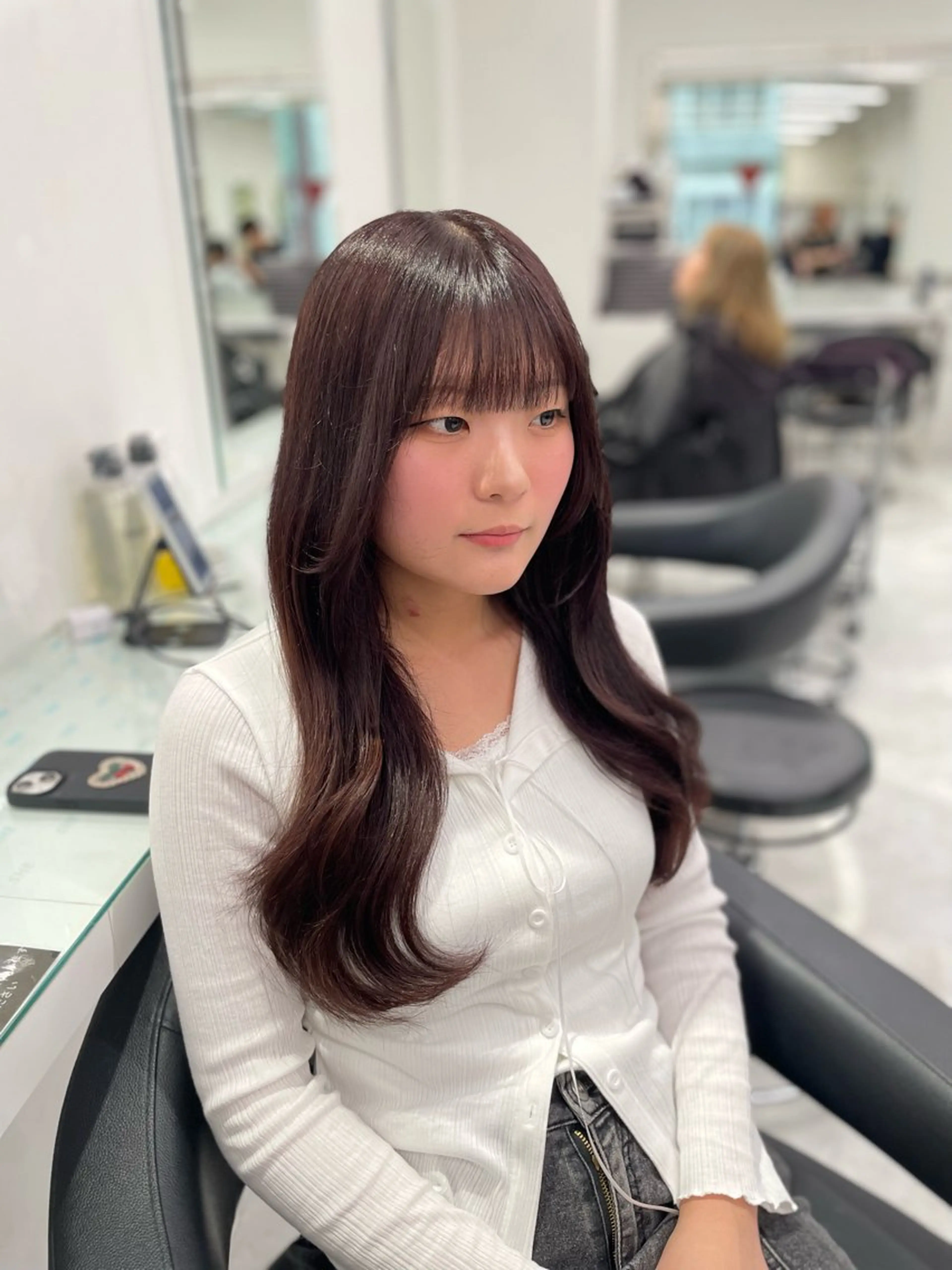 ロング カラー カット ヘアカラー トリートメント トレンド暖色ヘア🍒 miu🍒のヘアスタイル
