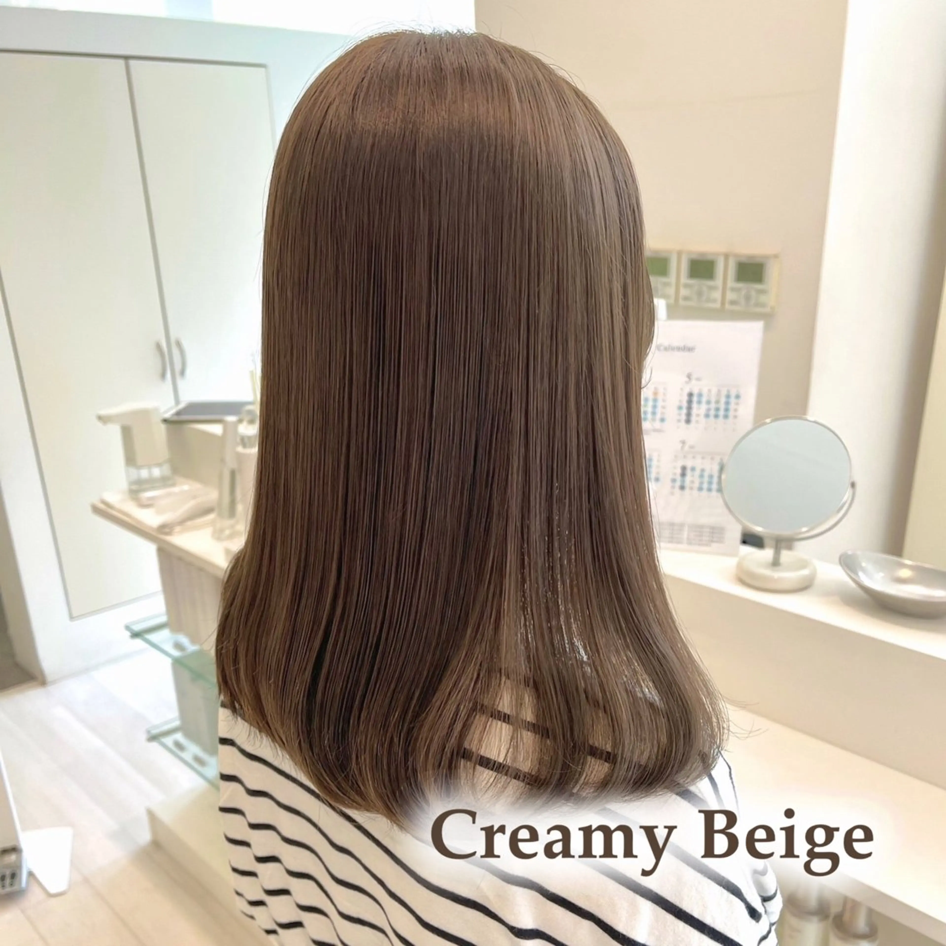 ミディアム カラー ベージュカラー ParveMix￤ 出石 菜々🥂のヘアスタイル