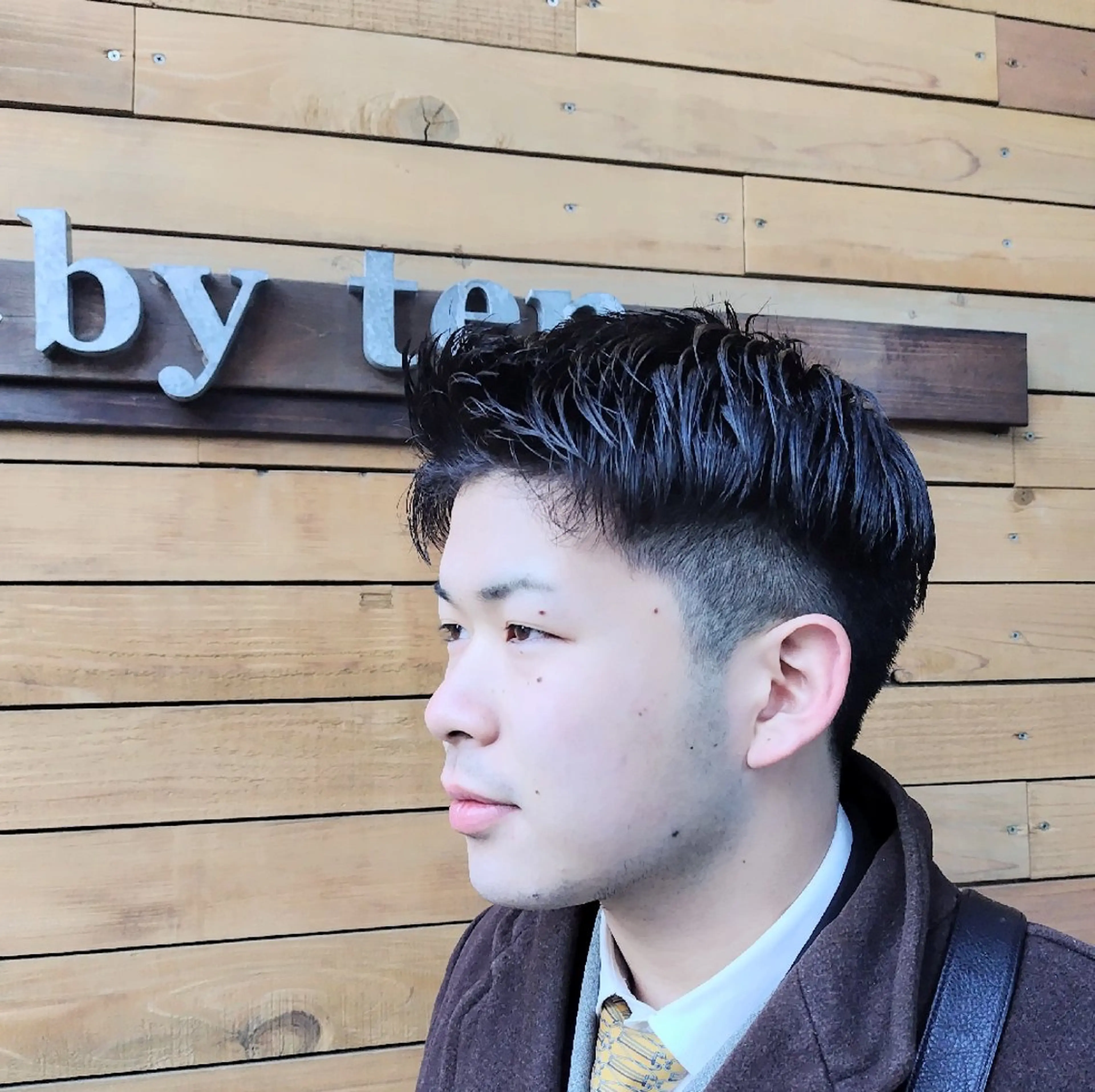 メンズ ショート メンズ就活ヘア 刈り上げ 埼玉久喜/ハイトーン デザインカラーRYOのヘアスタイル