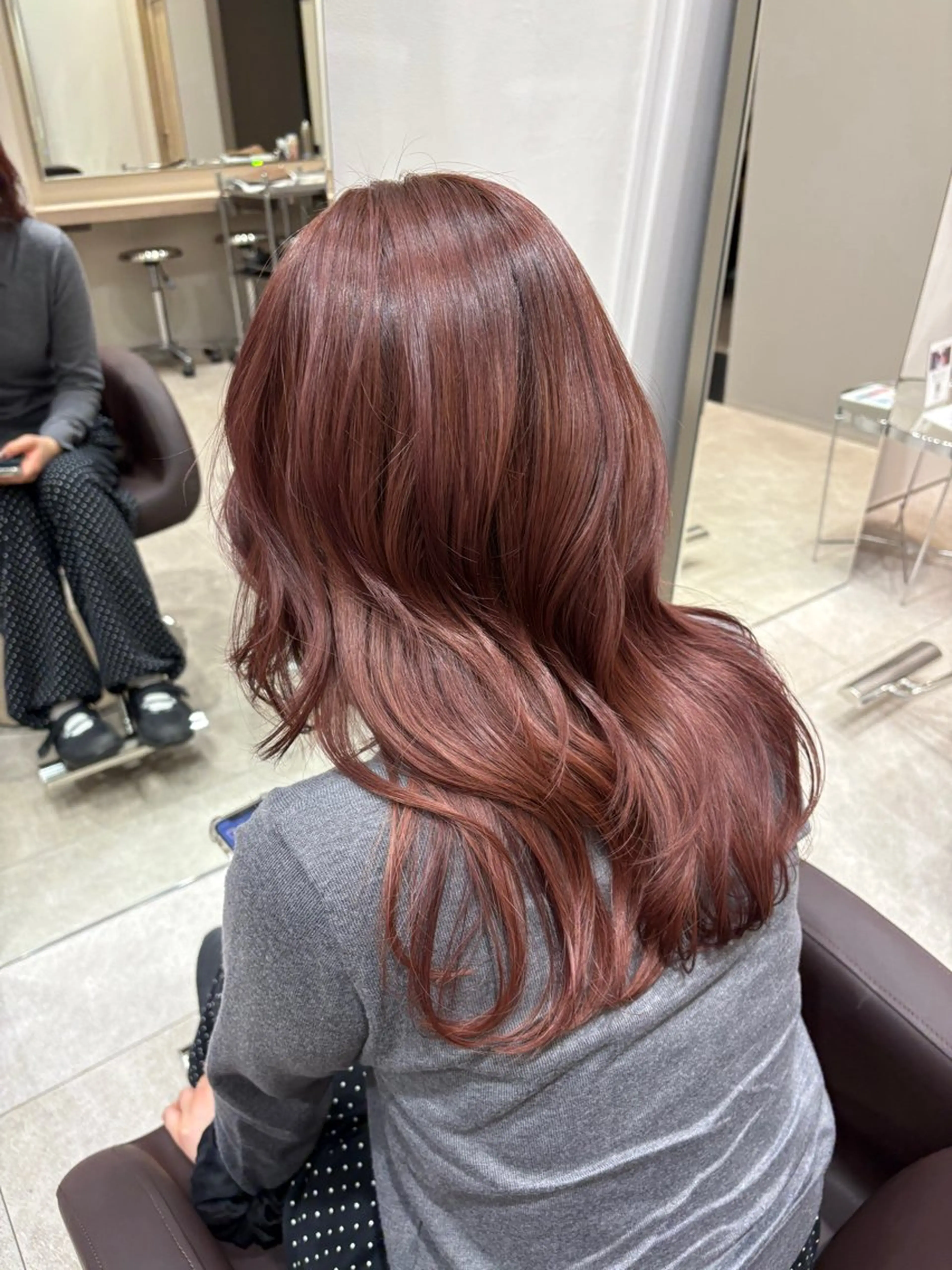 ロング カラー ブラウンカラー 透明感カラー ピンクカラー ピンクブラウン カット ヘアカラー トリートメント 艶髪縮毛矯正/レ イヤー/atsumiのヘアスタイル