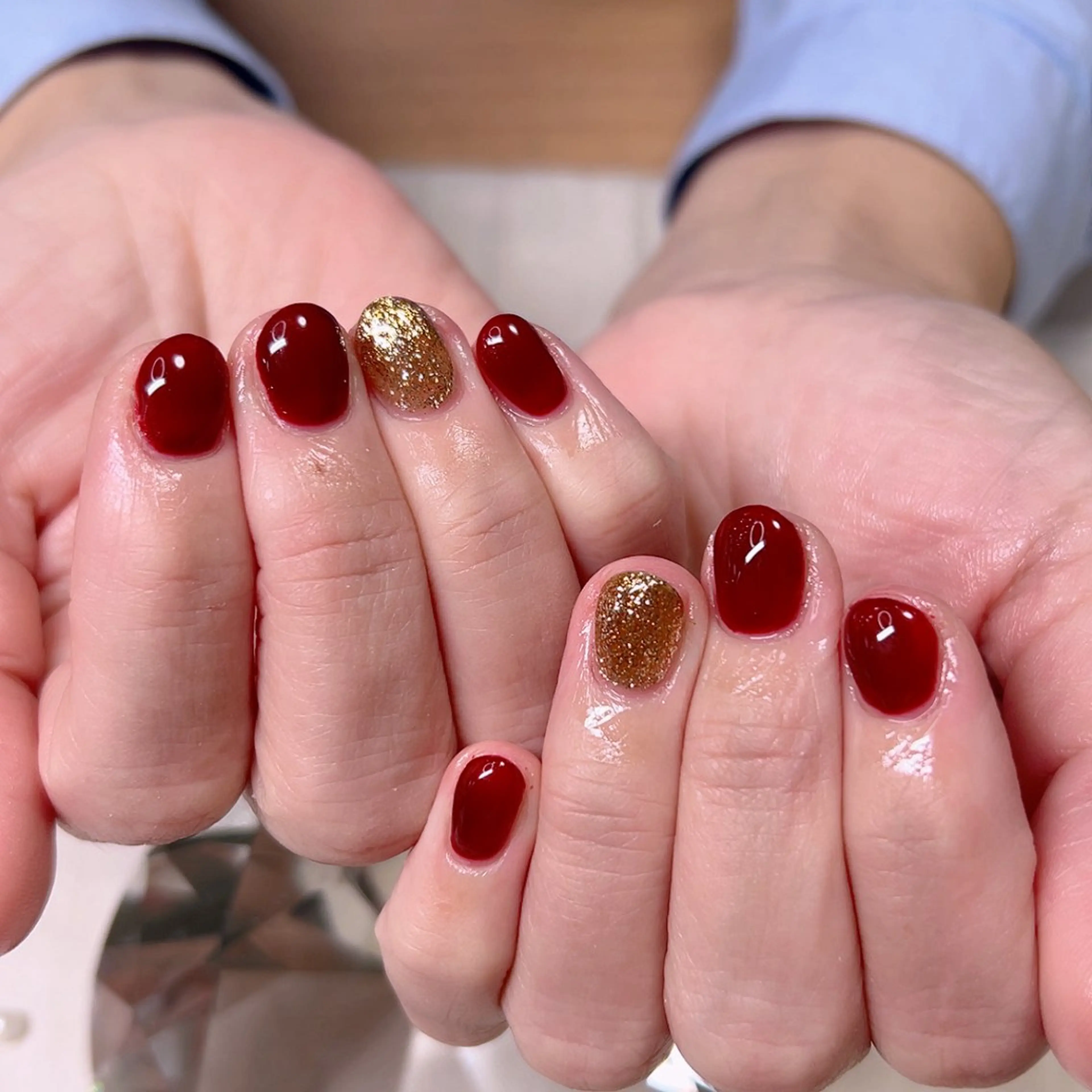 ネイル ボルドー オフィスネイル ワンカラーネイル シンプルネイル Cute Tips nailのネイルデザイン