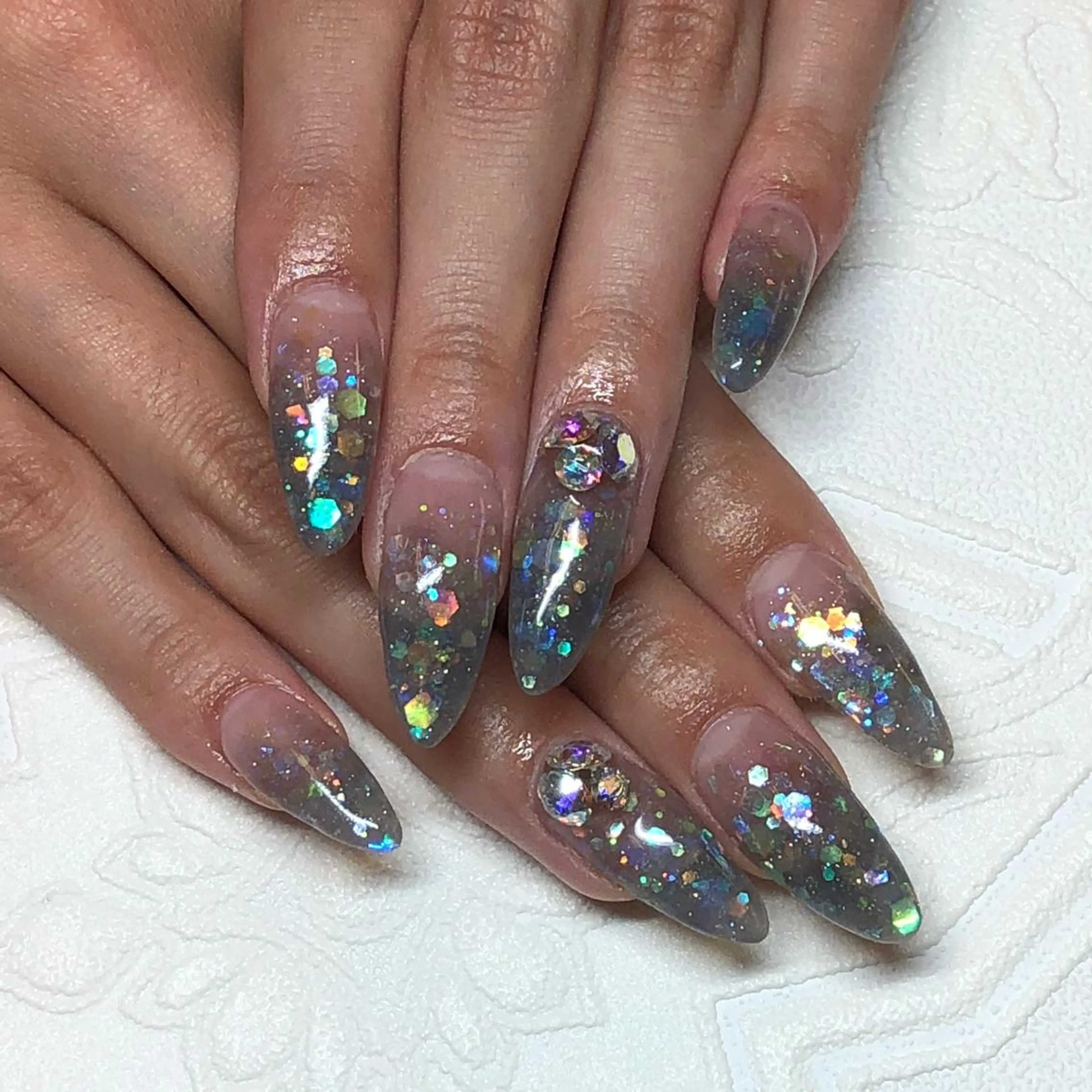 ネイル 成人式 グラデーション スカルプネイル KIREIE NAILSのネイルデザイン