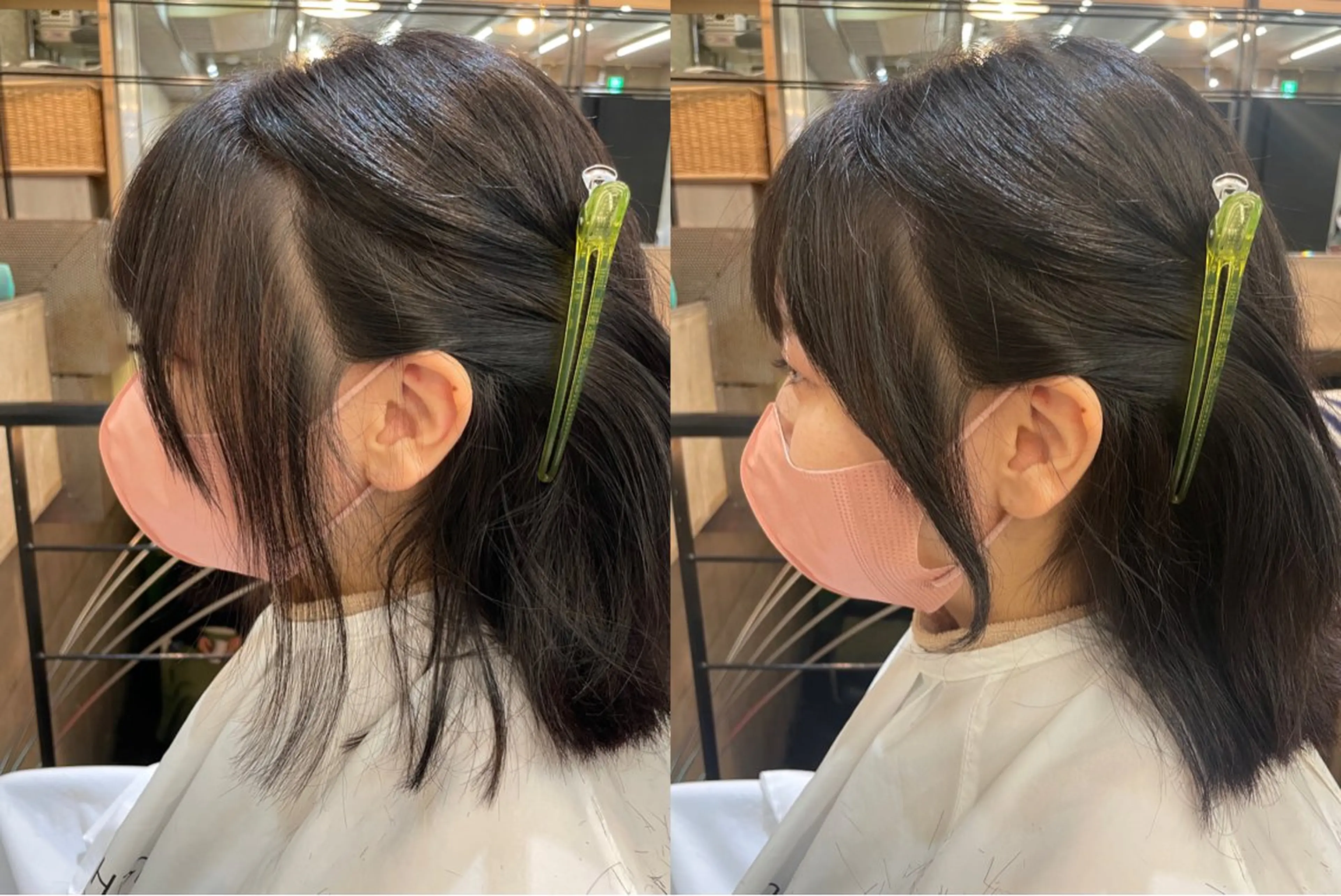 ミディアム カラー 透明感カラー 顔周りカット 天使の羽バング・フェザーバング カット ヘアカラー GrandStory SALON NAKAMEGURO所属・中目黒駅徒歩3分🌼 natsuのマツエク・マツパデザイン