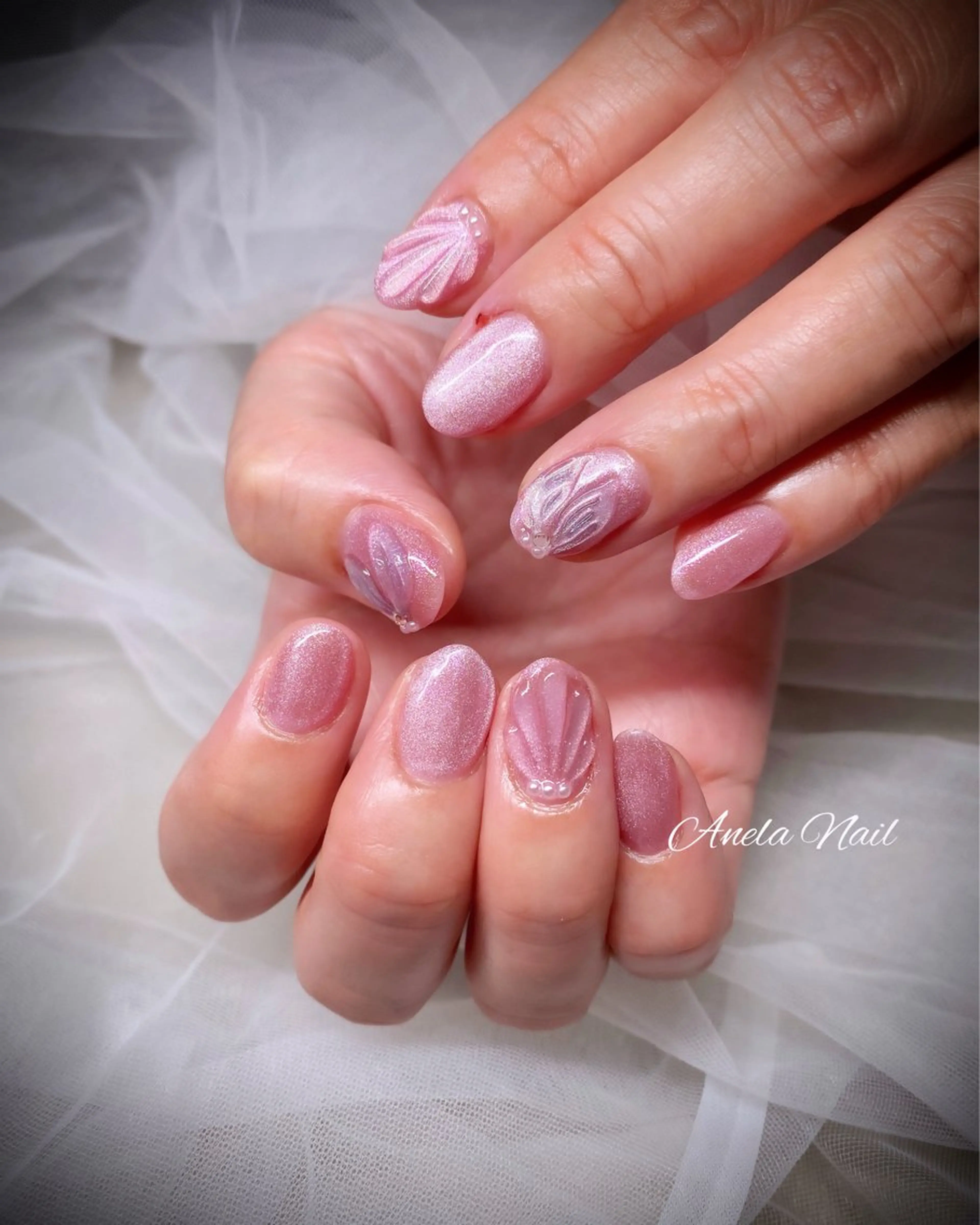 ネイル アートネイル クリアネイル ぷっくりネイル ハンドネイル Anela Nailのネイルデザイン