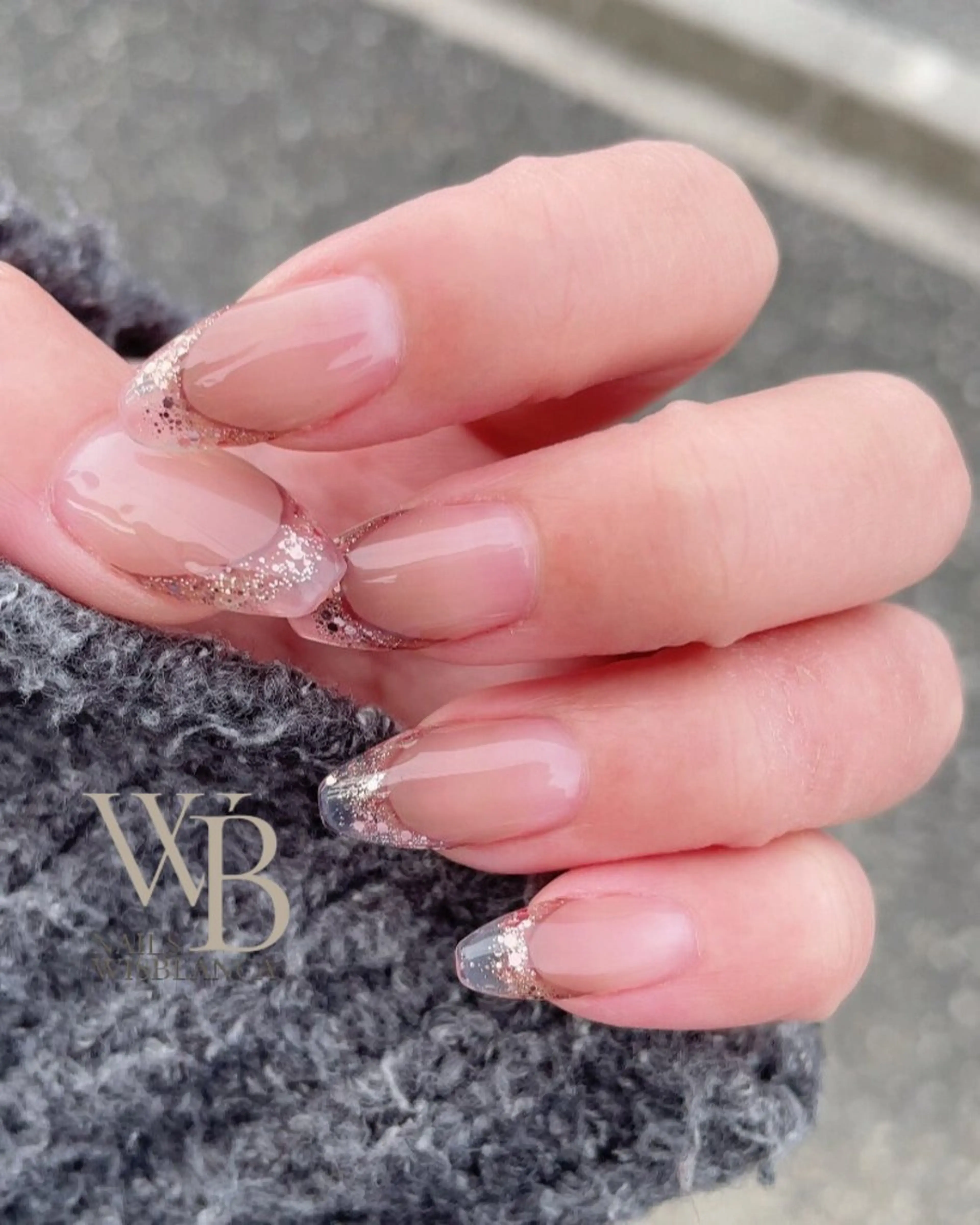 ネイル クリアネイル 長さ出し フレンチネイル スカルプネイル Nails wisBlancaのネイルデザイン