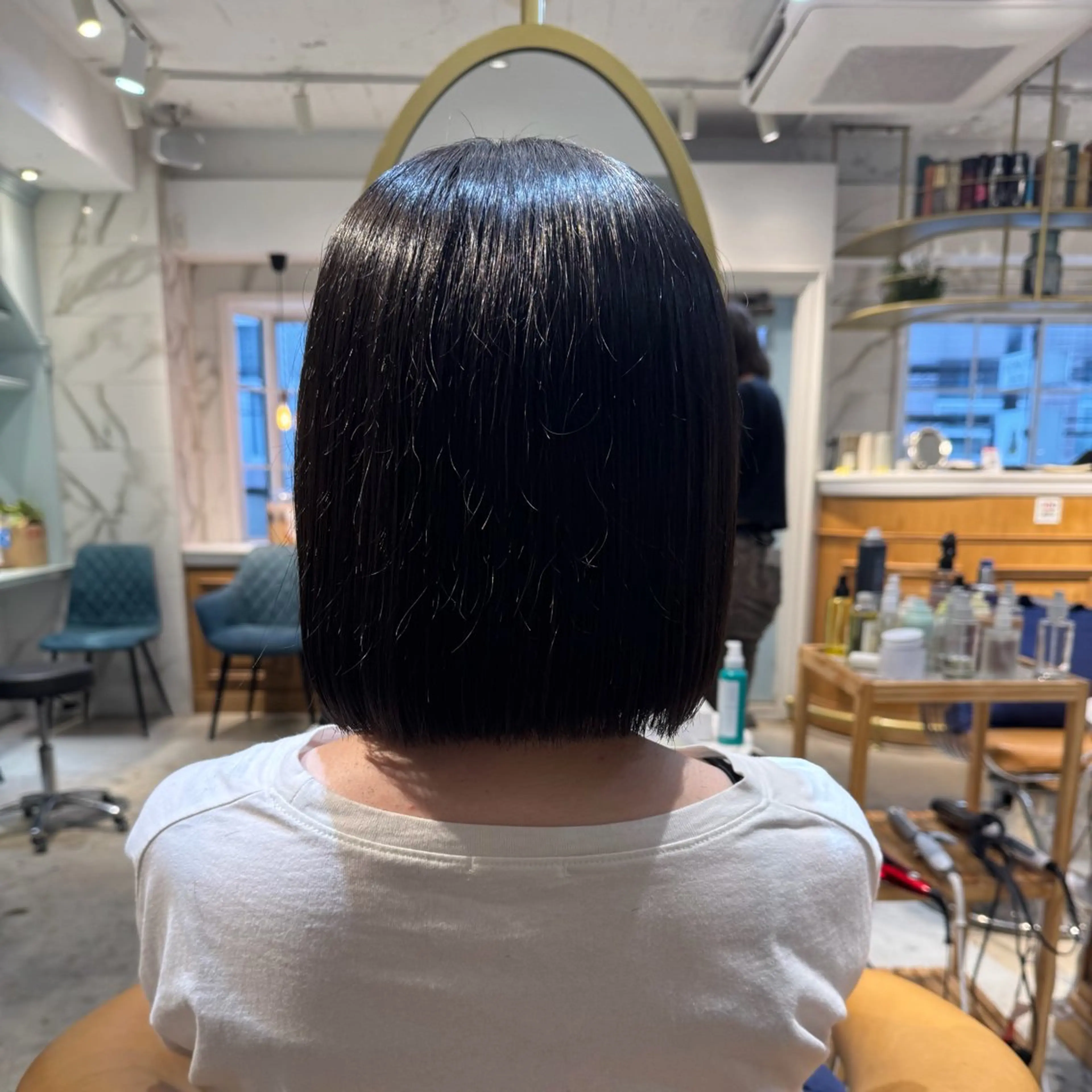 ミディアム 髪質改善 縮毛矯正 カット ヘアカラー トリートメント ヘアセット 髪質改善/ボブ /韓国/erikoのヘアスタイル