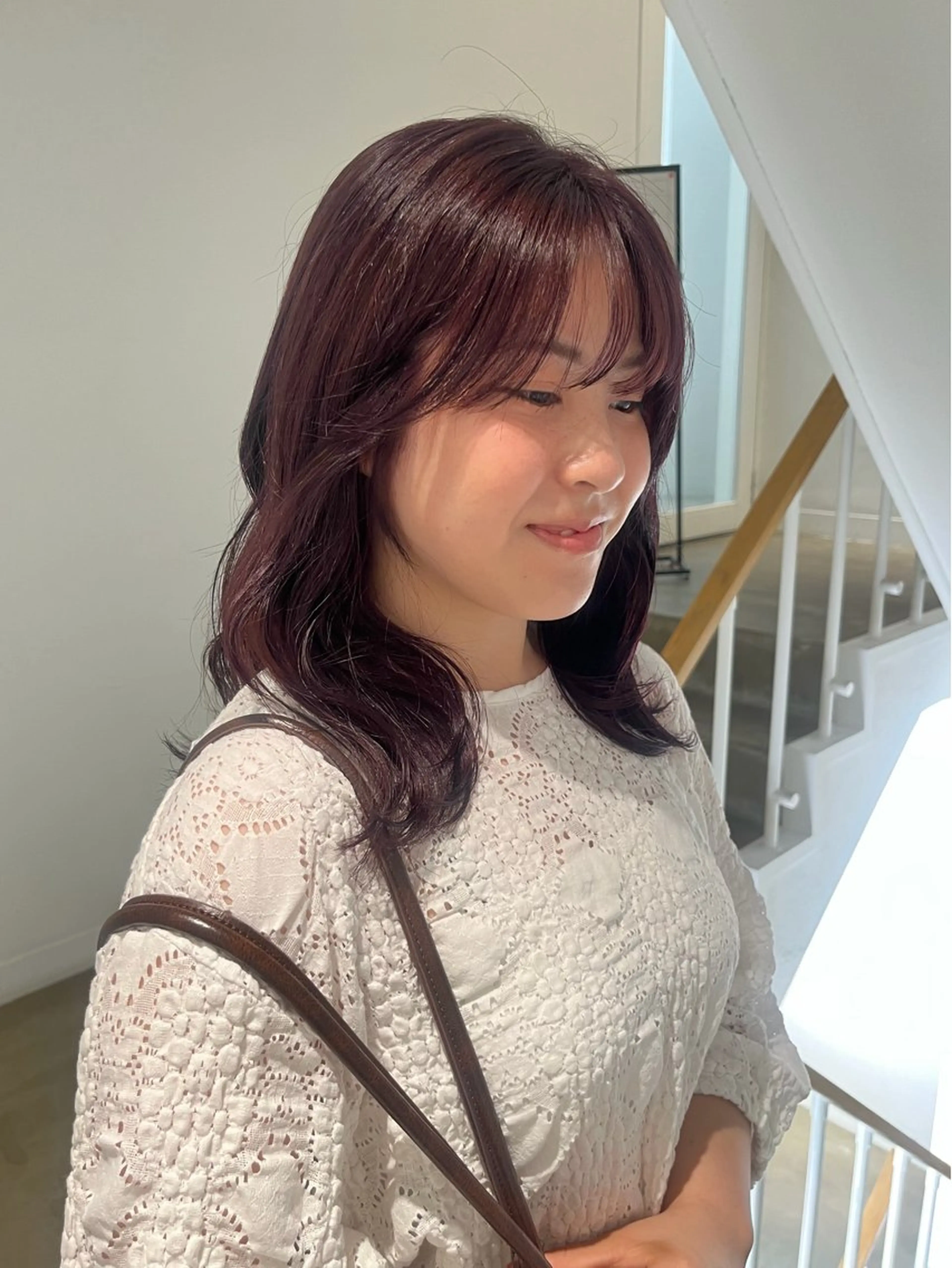 カラー ラベンダーカラー ピンクカラー ピンクラベンダー e.n.u河原町所属・rin 京都美容室のヘアスタイル