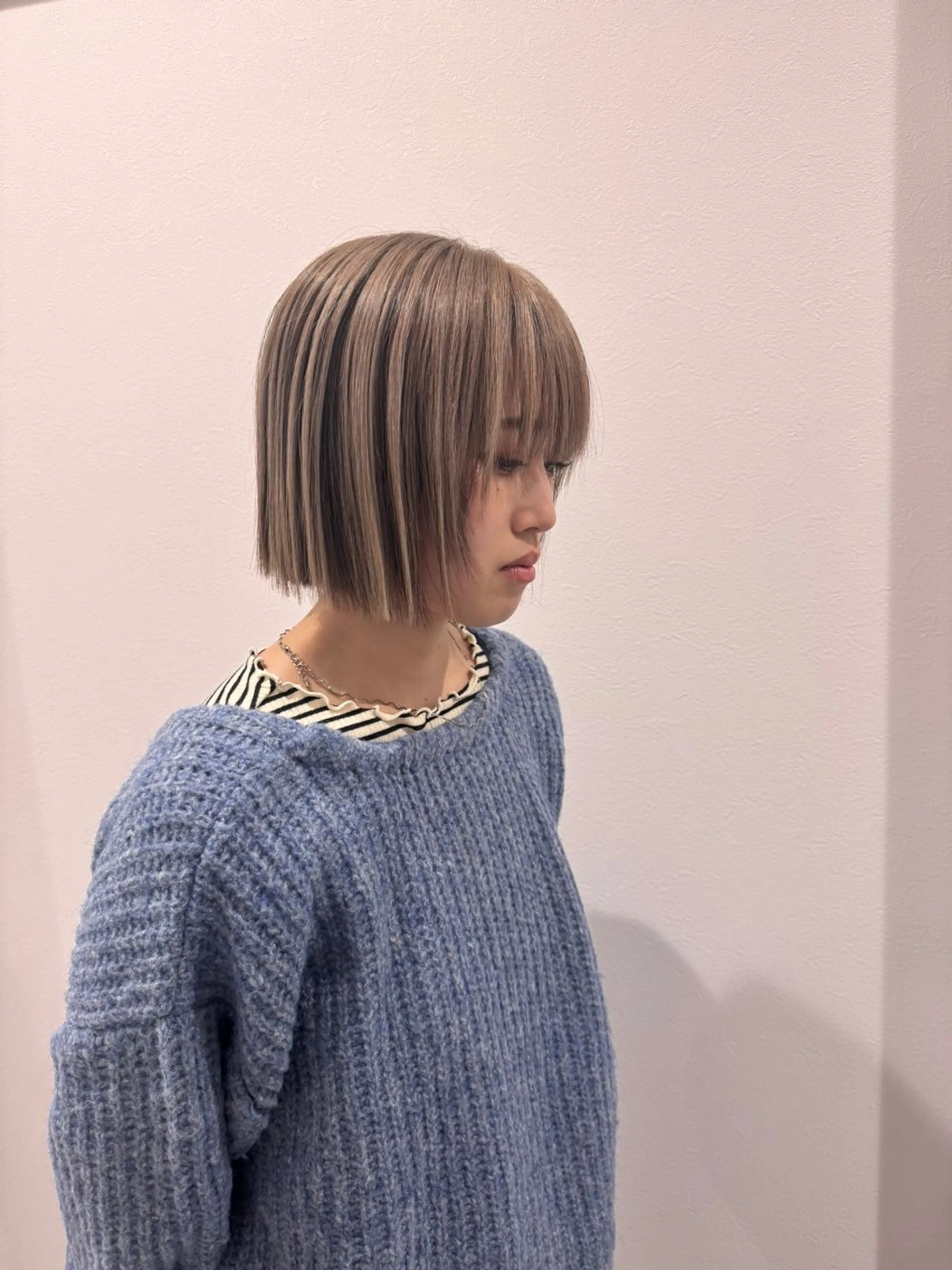 ミディアム ヘアカラー 福田 美波のヘアスタイル