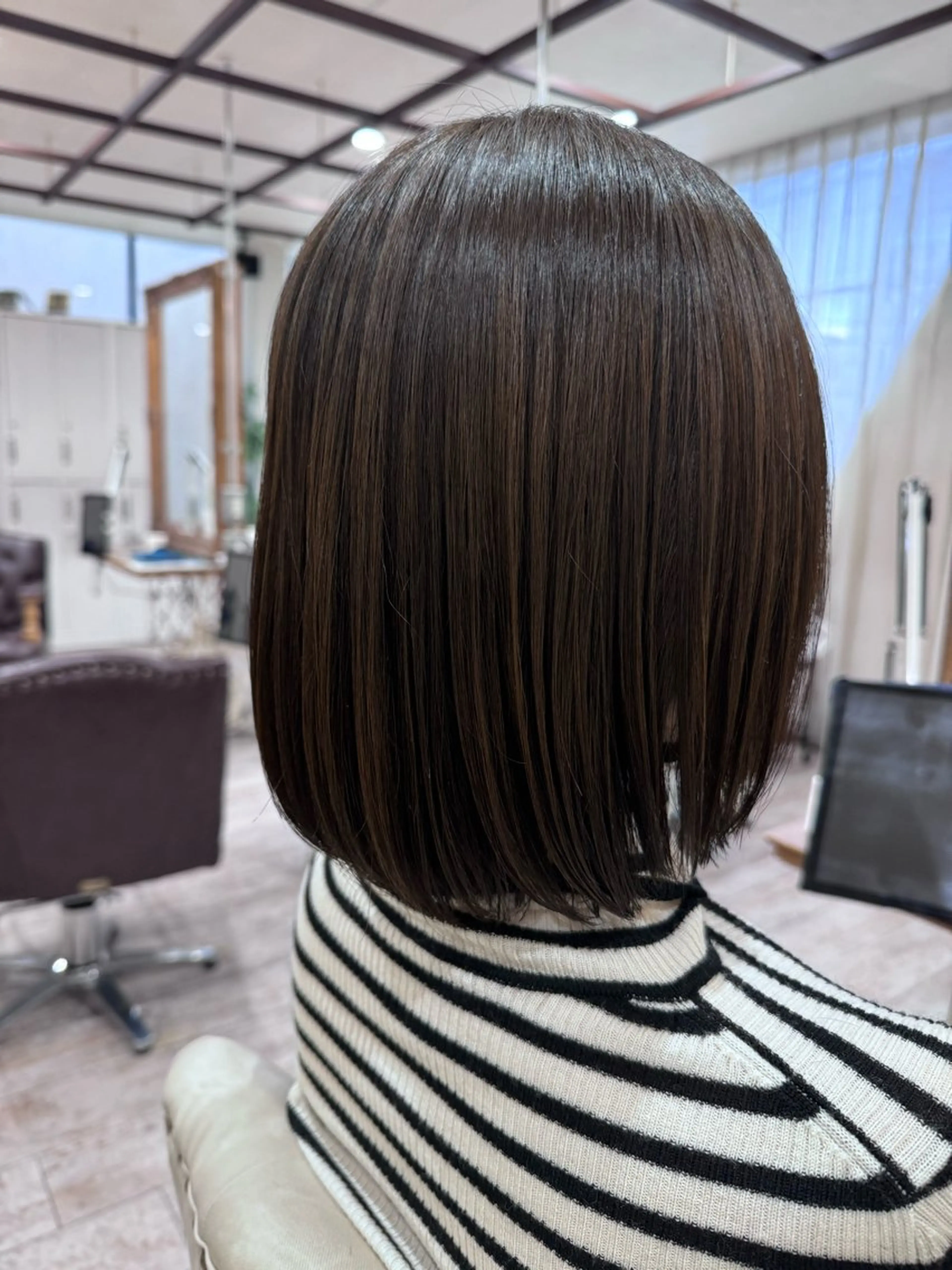 ミディアム ボブ 髪質改善 長めボブ カット ヘアカラー トリートメント 新越谷noble店長 松本拓也▶◀*.のヘアスタイル