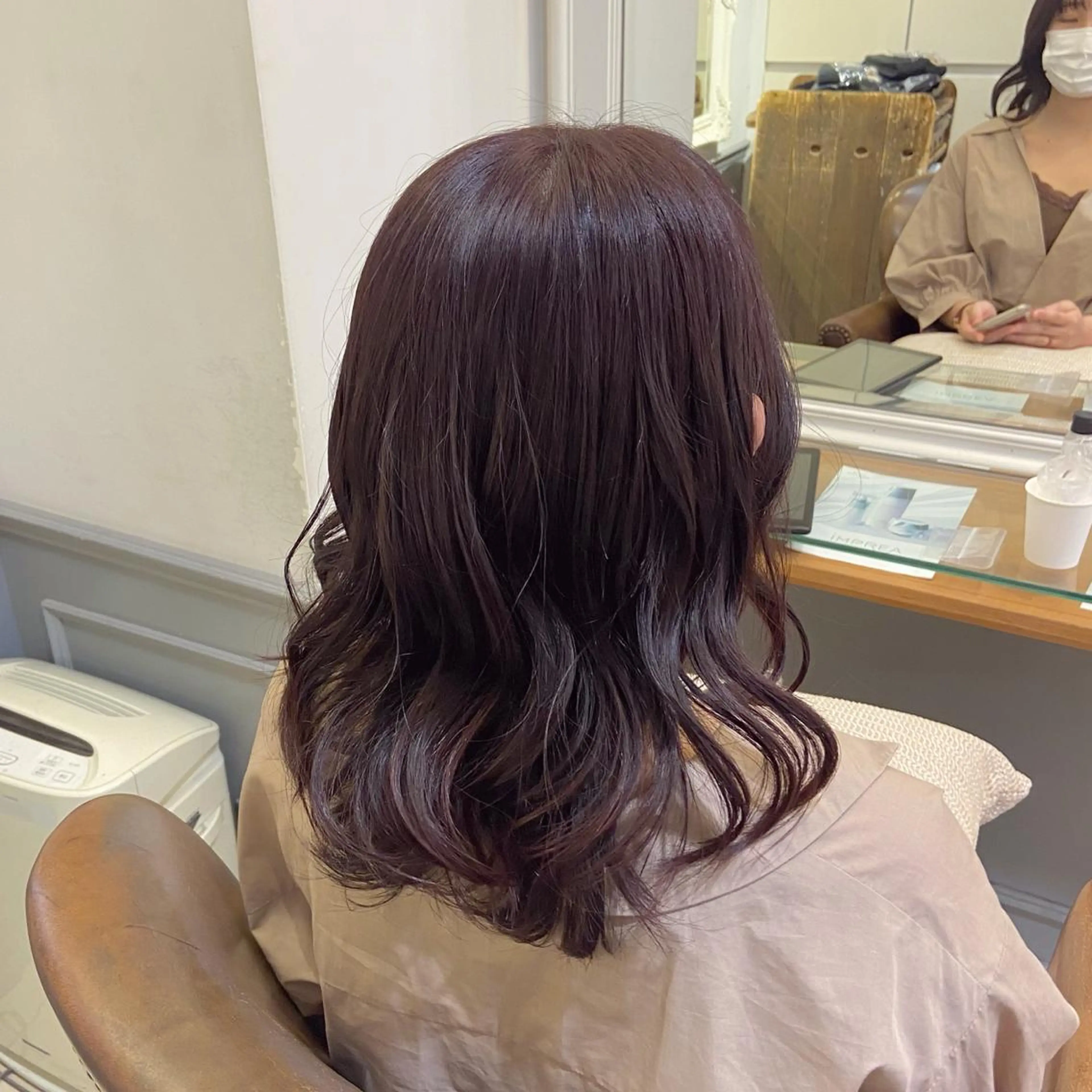 セミロング カラー ブリーチ ラベンダーカラー ラベンダーピンク ブリーチなしカラー ピンクカラー カット ヘアカラー トリートメント 🫧 nanaco🫧のヘアスタイル