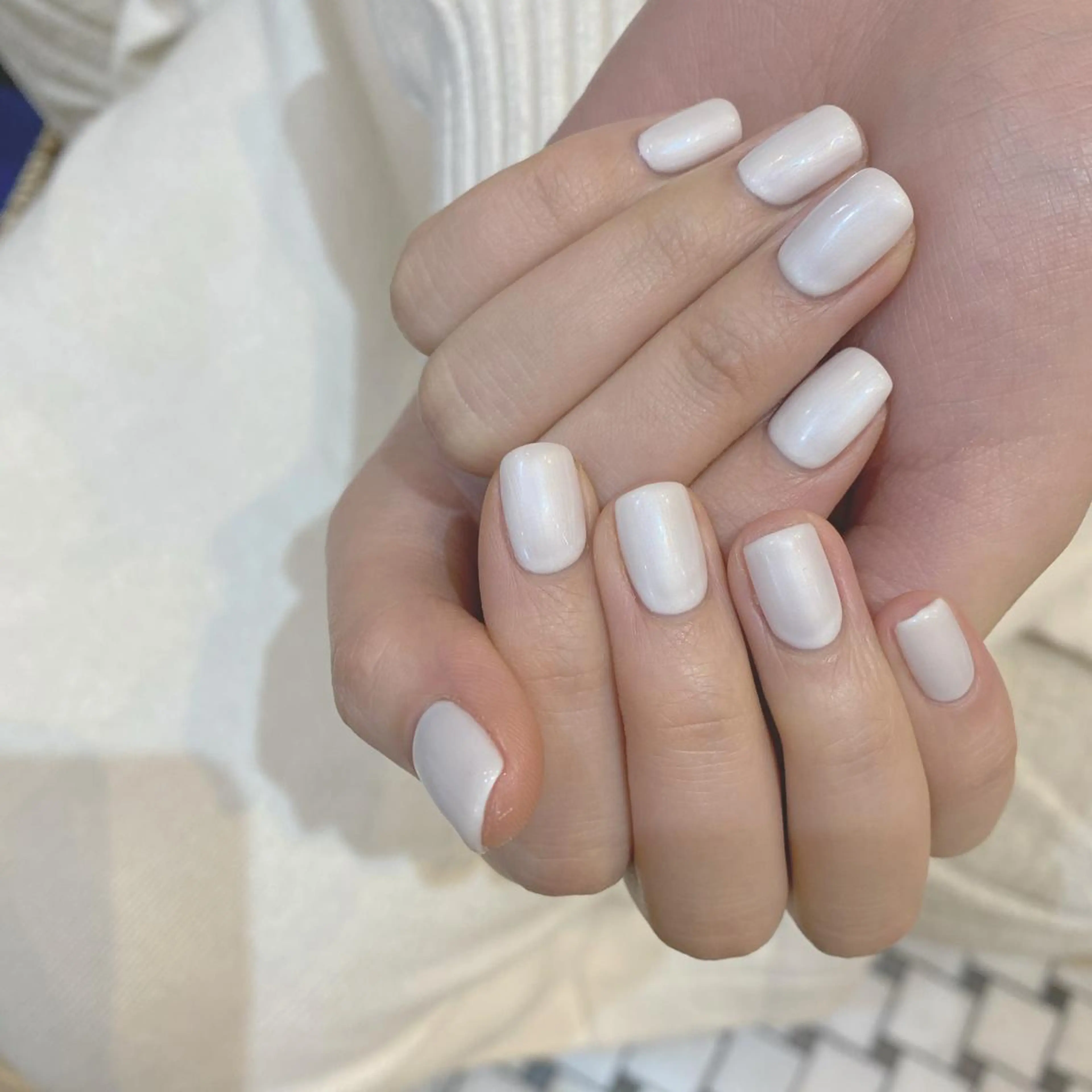 ネイル ワンカラーネイル ホワイト 🌼大西洋子 laughl🌼のネイルデザイン
