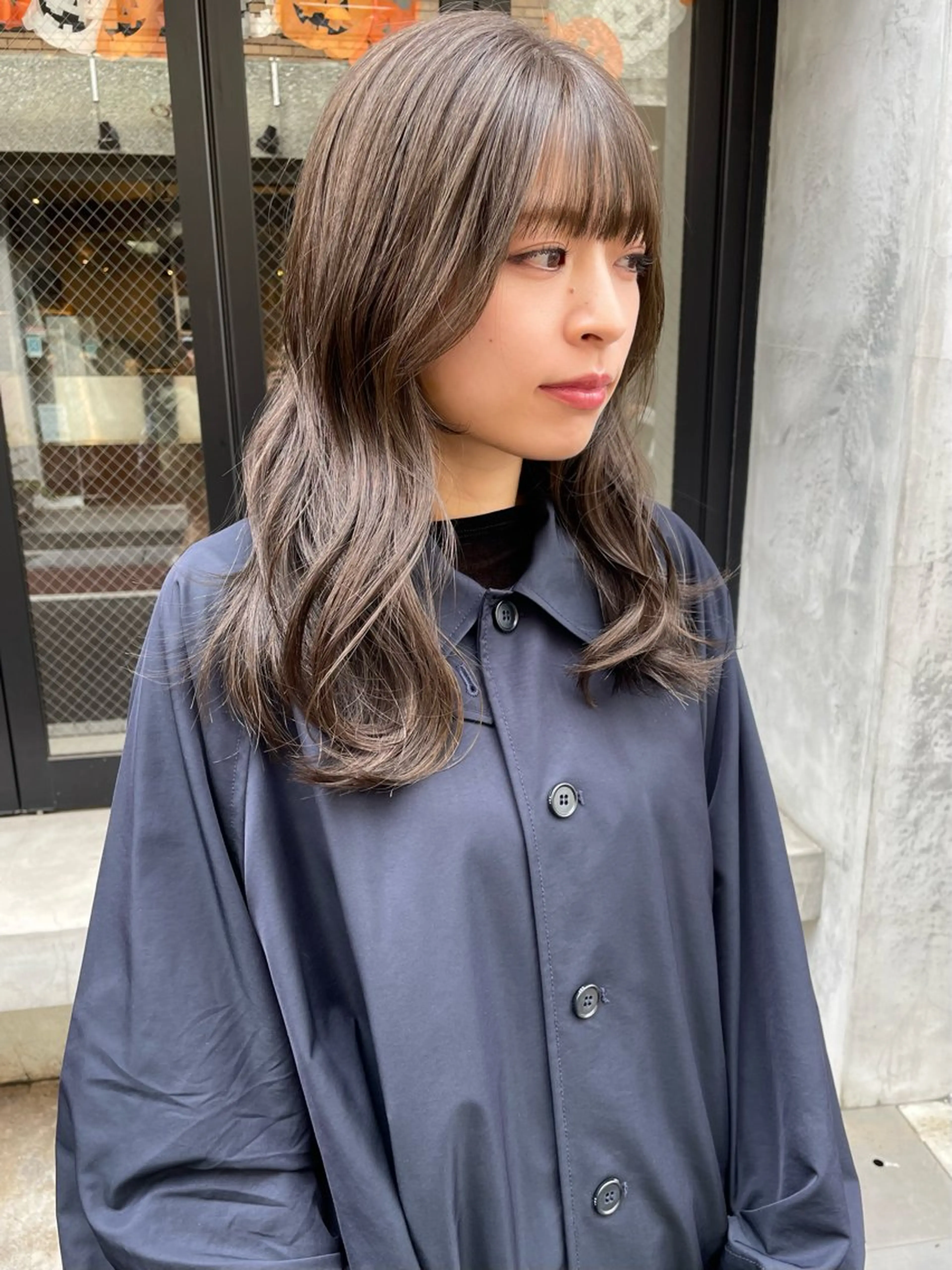 セミロング カラー カット ヘアカラー トリートメント 🩰オリーブ/ ベージュ松本咲花🩰のヘアスタイル