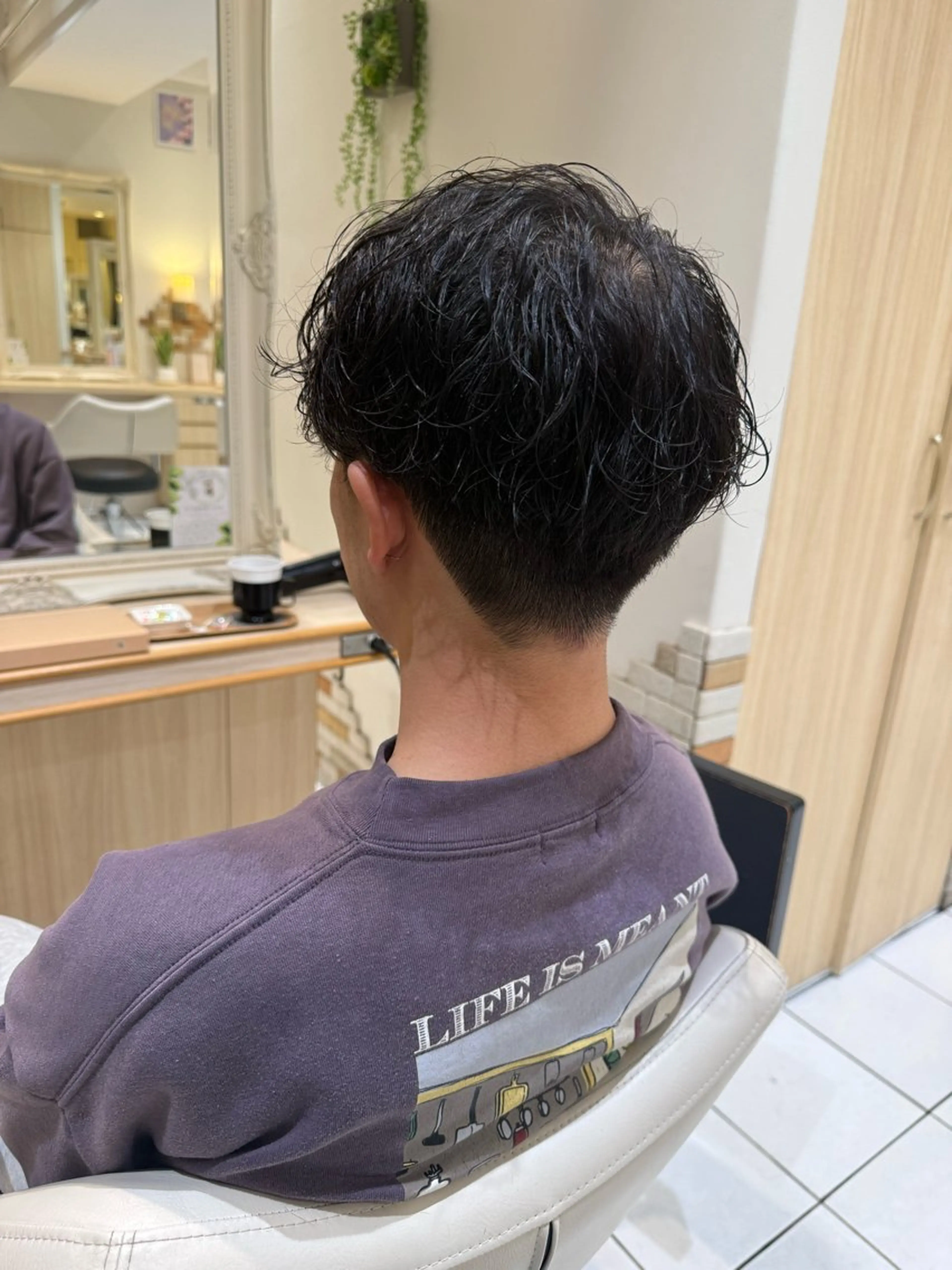 パーマ メンズ カット パーマ 🛜地毛風縮毛矯正/ 暗髪カラー/小林🛜のヘアスタイル