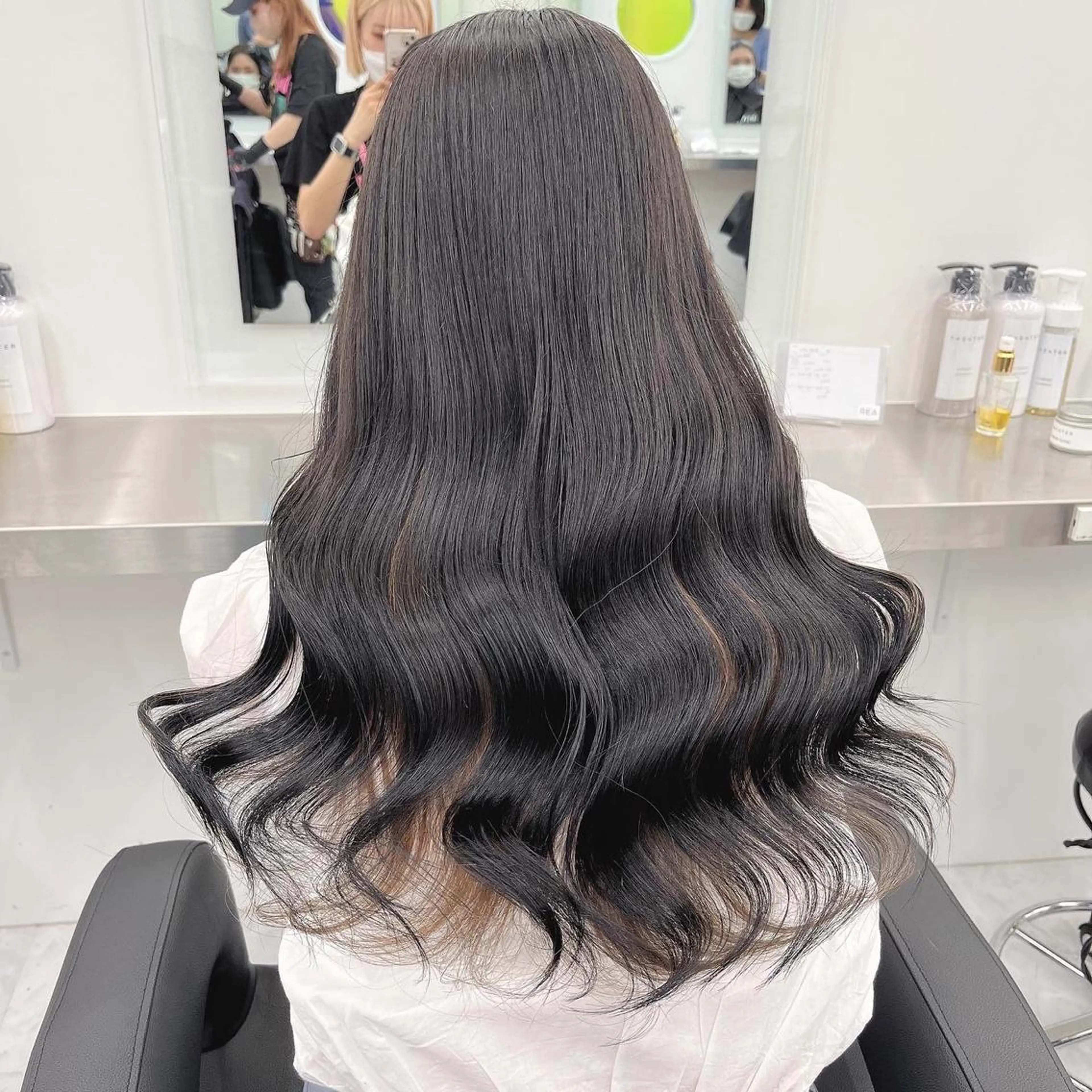 ロング ヘアカラー トリートメント ヘッドスパ 💗韓国暖色ヘア NO.1💗🪽のヘアスタイル