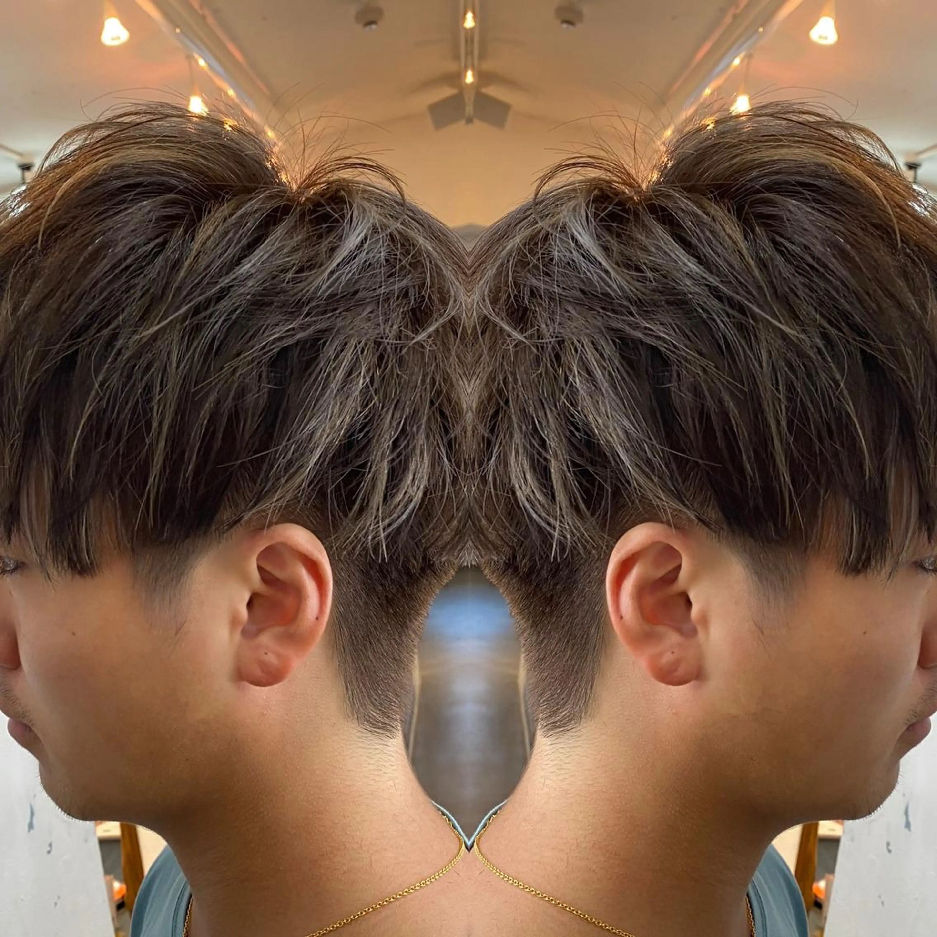 カラー メンズ メンズブリーチ メンズハイライト 黒髪 ブリーチ グレージュ ヘアカラー トリートメント 🍑艶髪✖️暖色系 ✨momoka🍑のヘアスタイル