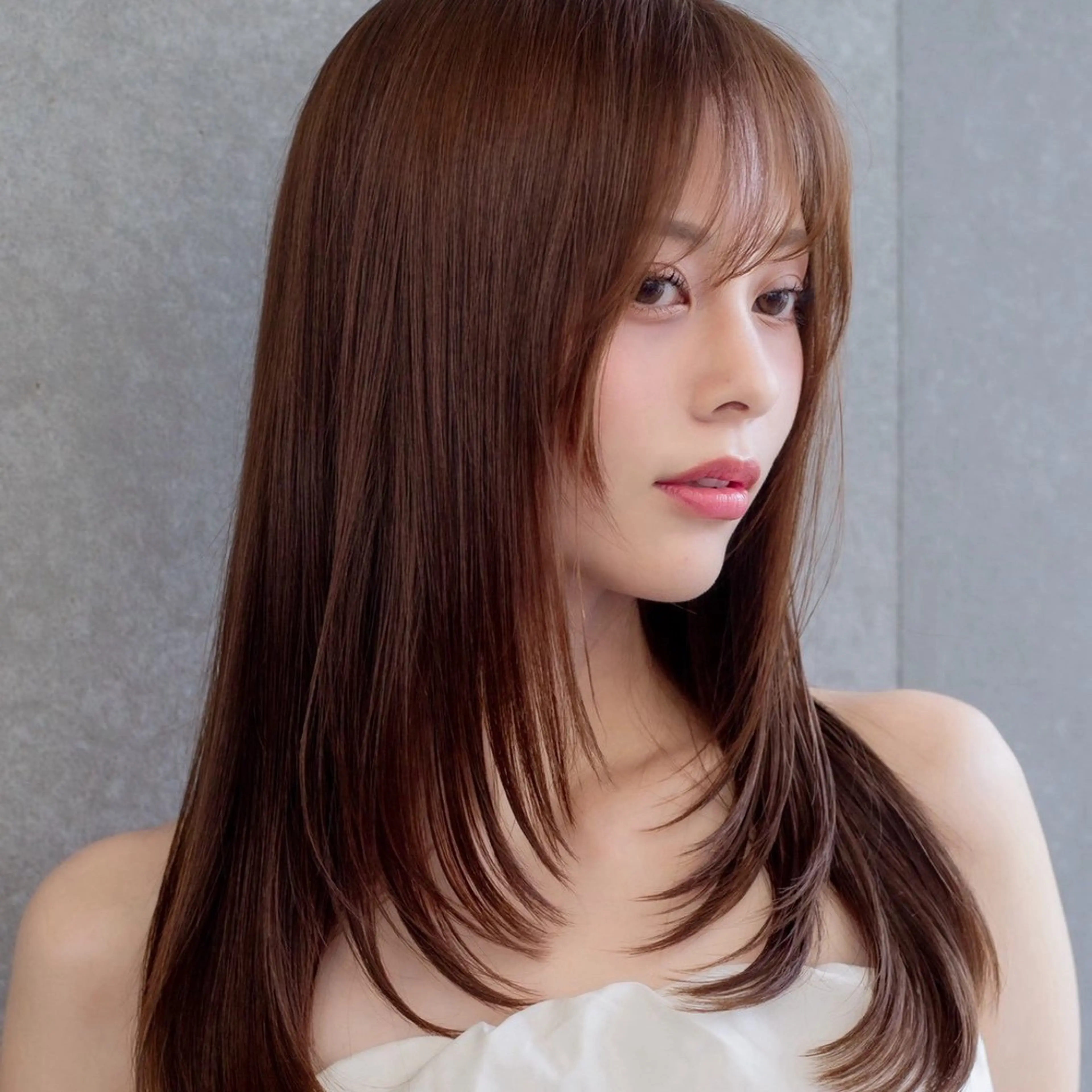 セミロング 韓国ヘア/美髪矯正/ Haruna🦋のヘアスタイル