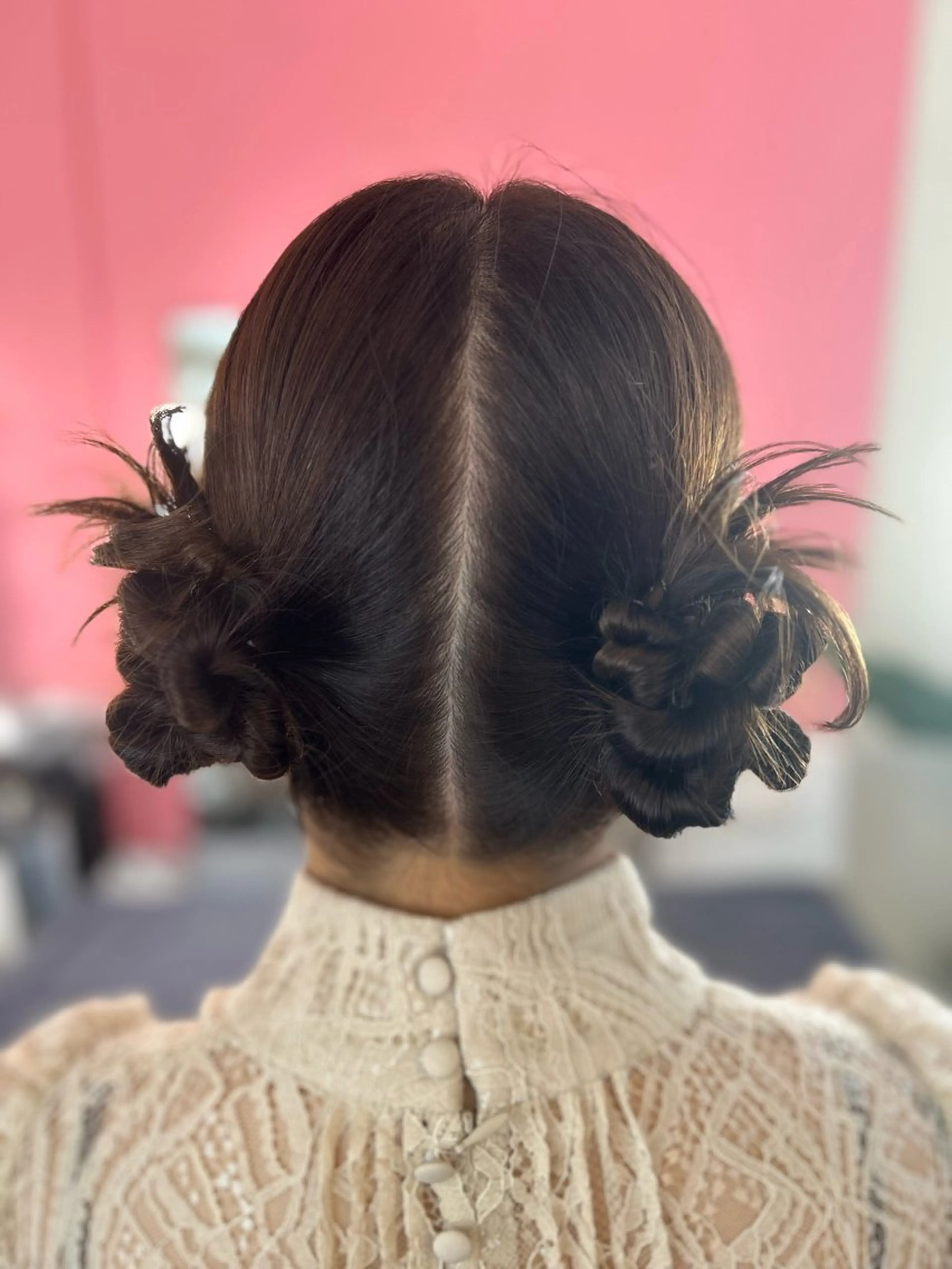 セミロング お団子ヘア 北本 美幸のヘアスタイル