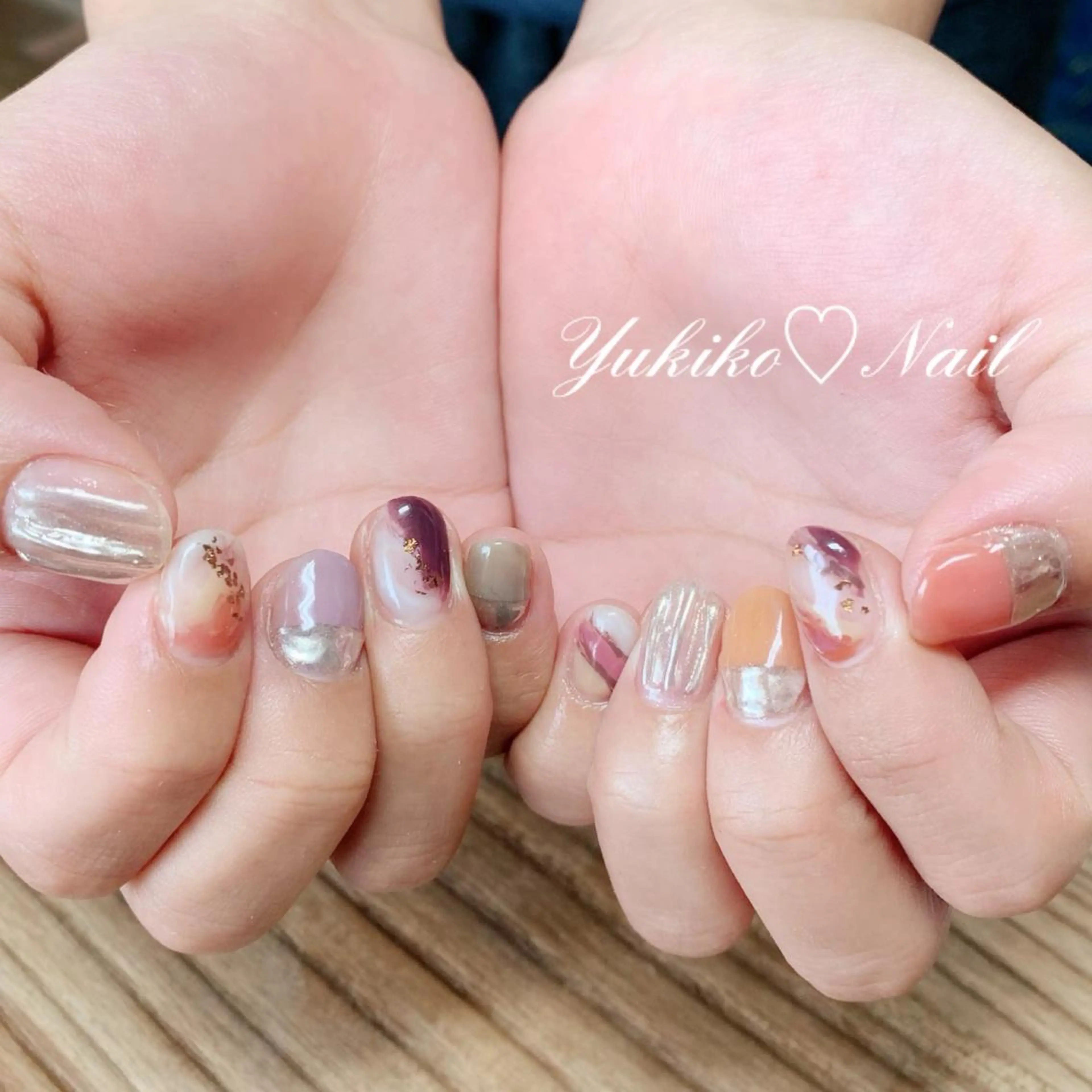 ネイル アートネイル 持ち込み ニュアンスネイル ユキコ ネイルのネイルデザイン
