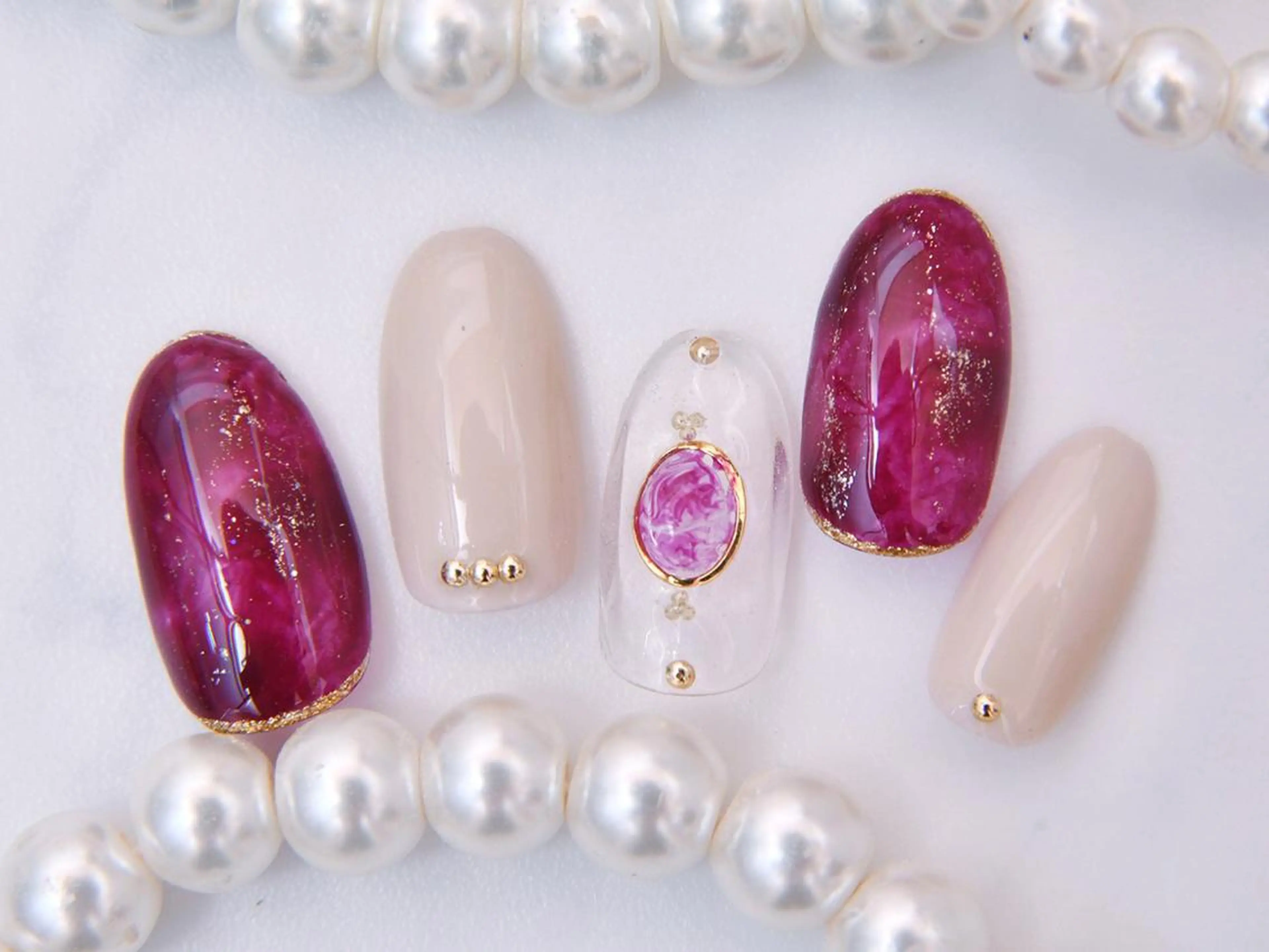 ネイル 桜ネイル 長さ出し フットネイル スカルプネイル 💗🪽Tiary Nail🪽💗のネイルデザイン