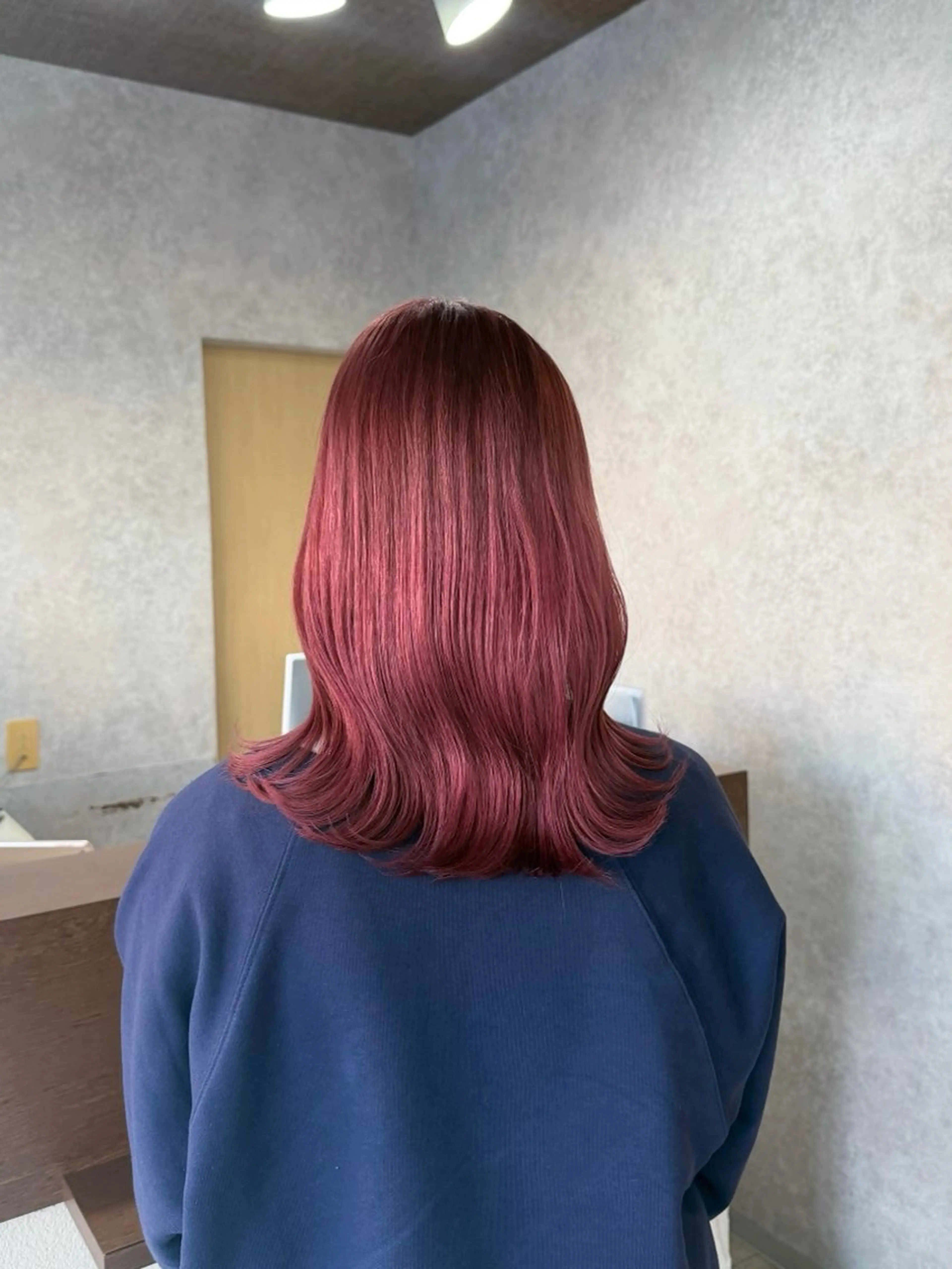 ミディアム カラー ピンクカラー カット ヘアカラー トリートメント 村田梨乃/ minim hairのヘアスタイル