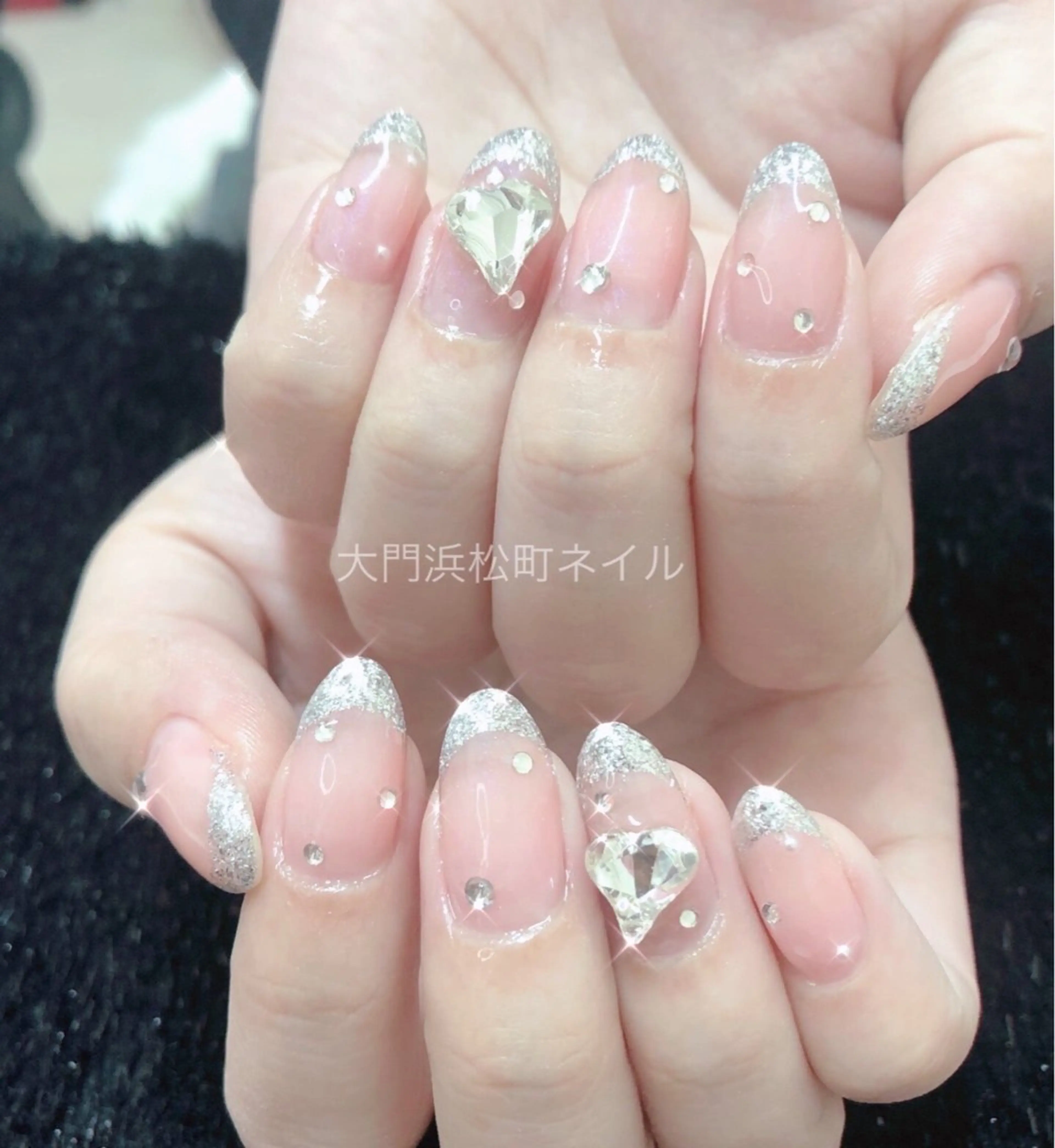 ネイル フレンチネイル ガラスフレンチ ハート マグネットネイル マグネットフレンチ ハンドネイル ハンドケア 大門浜松町 ネイルのネイルデザイン
