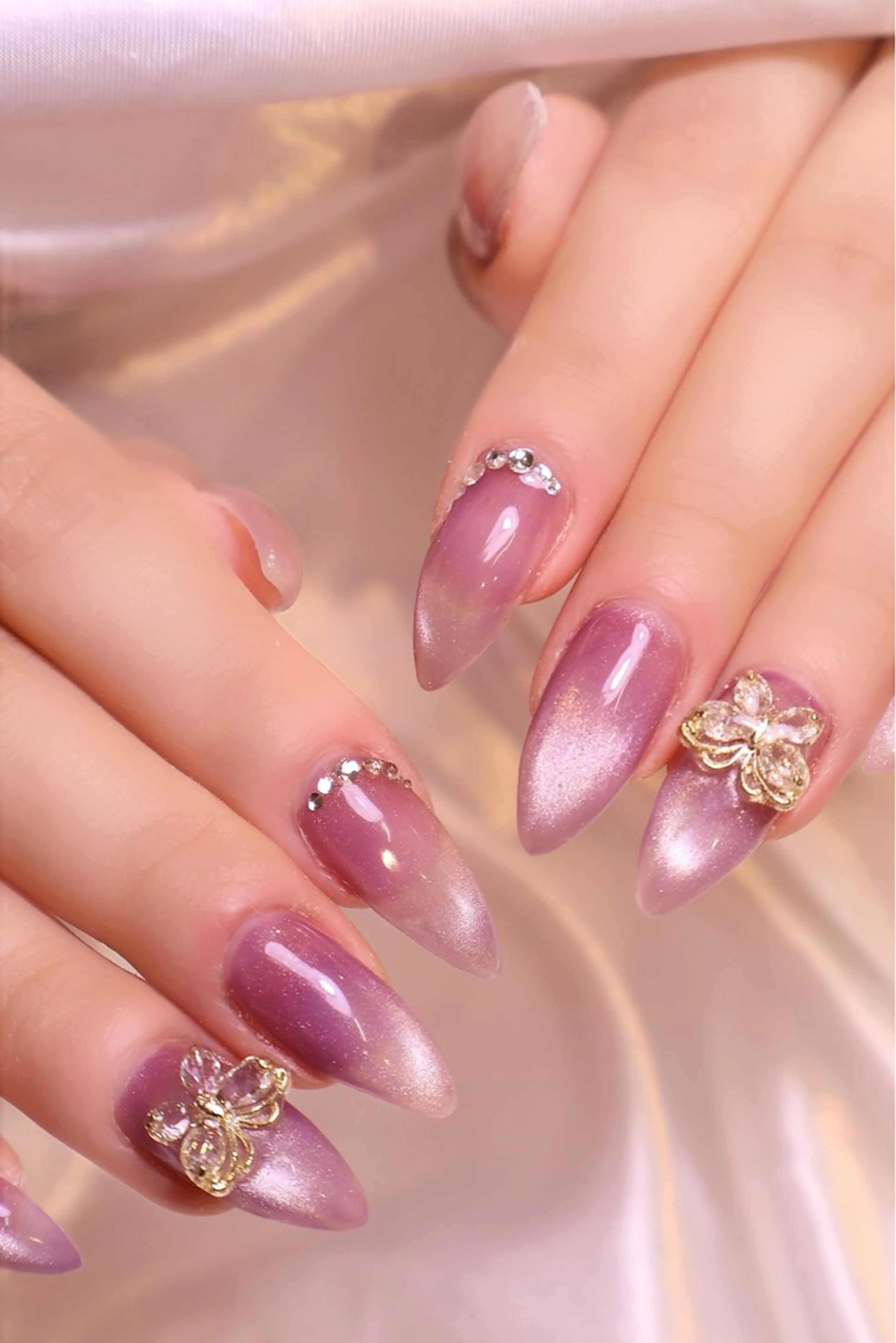 ネイル グラデーション 韓国ネイル マグネットネイル シンプルネイル ワンホンネイル nail salon BONはるのネイルデザイン