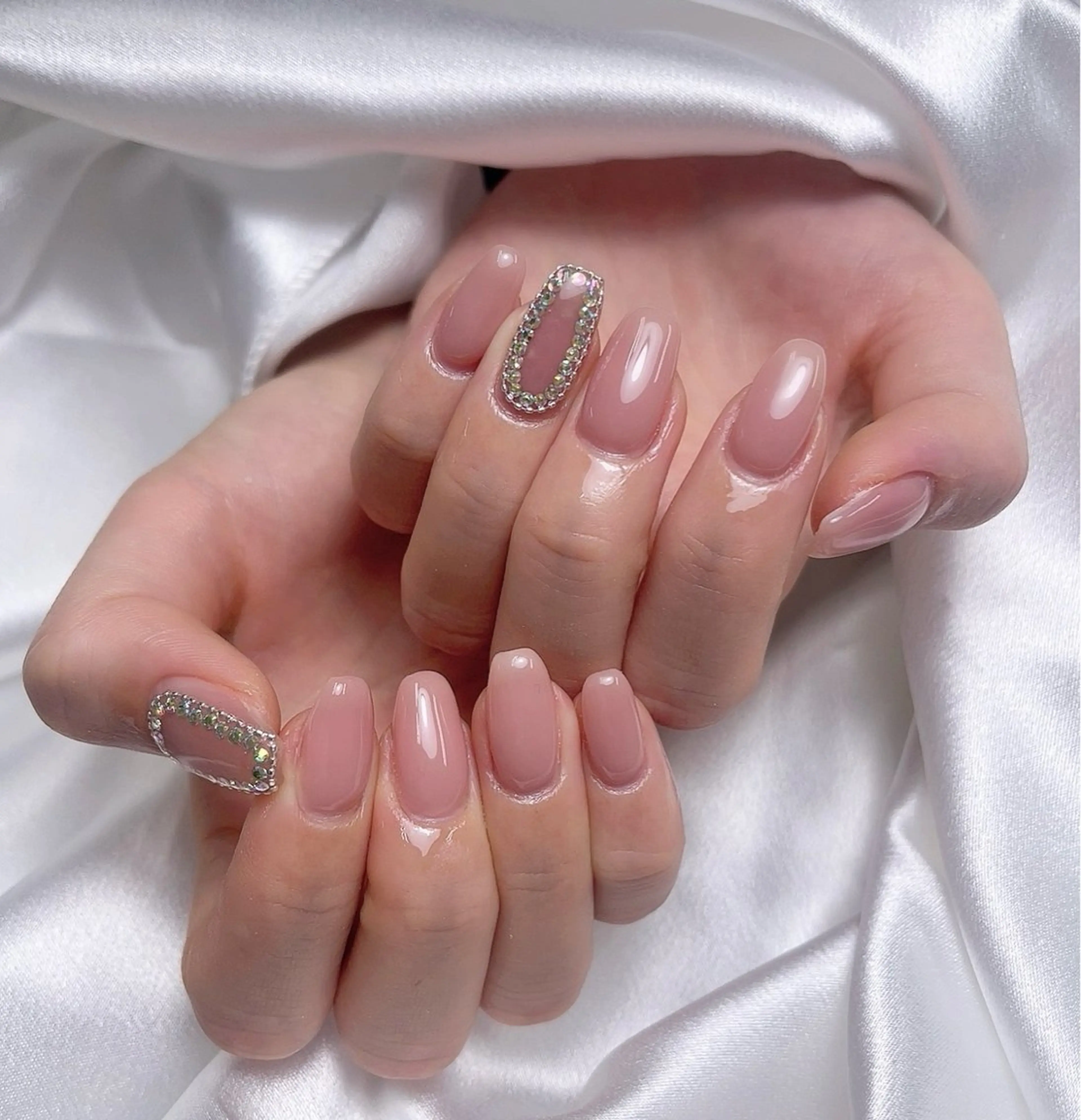 ネイル アートネイル フットネイル フレンチネイル ジェルネイル ガラスフレンチ ハンドネイル ╹◡╹Mimoミモ Eye&Nailのマツエク・マツパデザイン