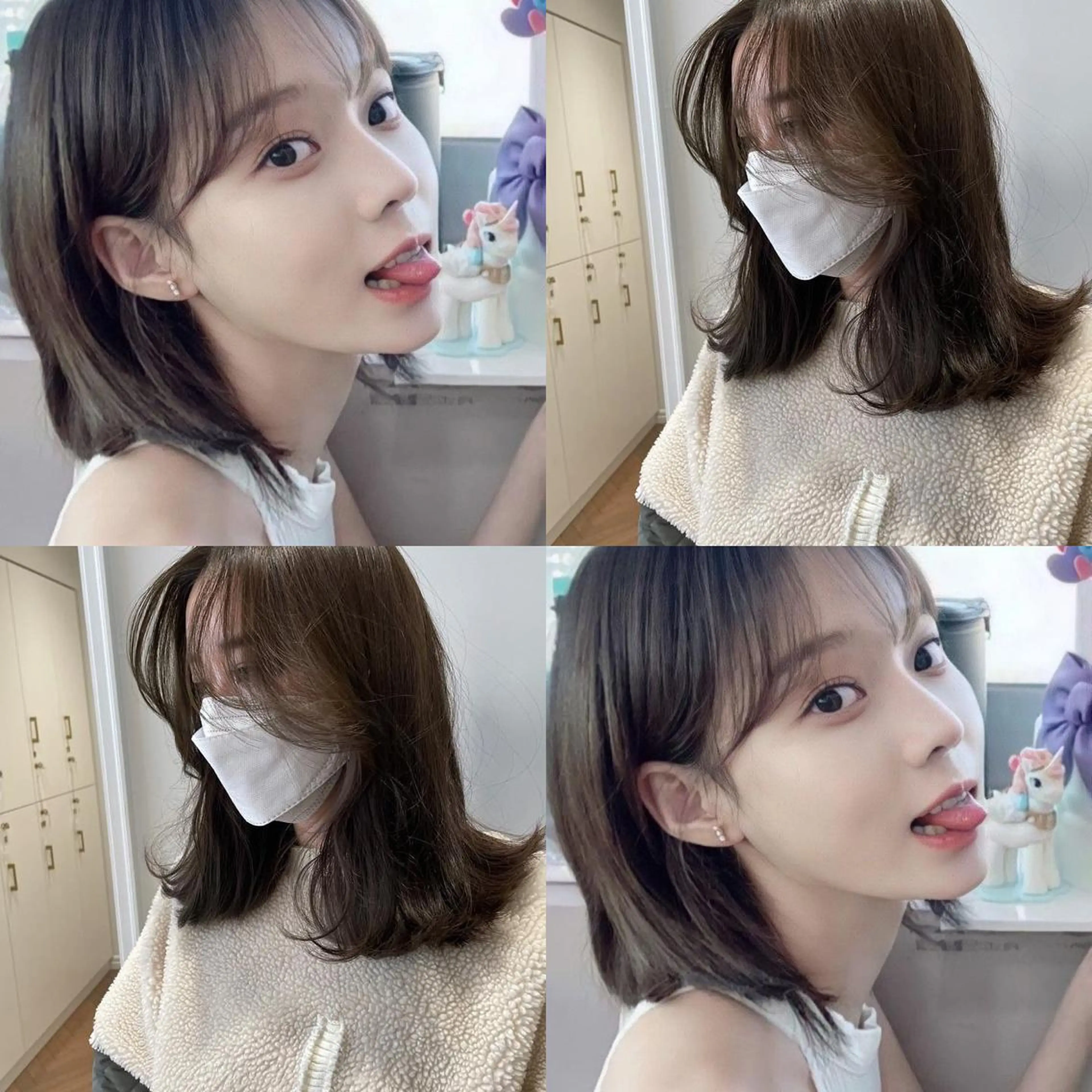 ミディアム カット ヘアカラー 韓国ヘア🤍 慎之介のヘアスタイル