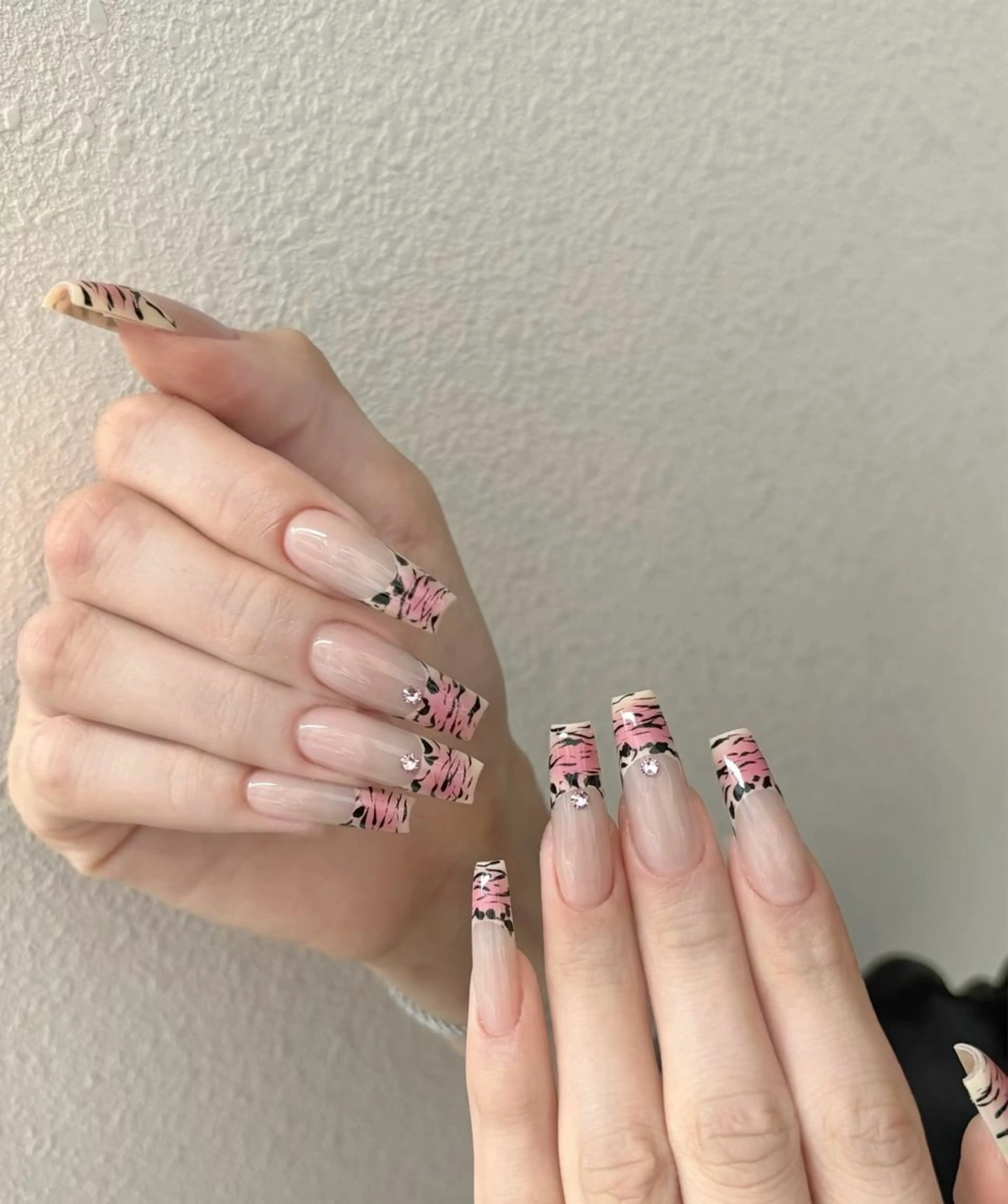 ネイル フラワーネイル フレンチネイル ジェルネイル ガラスフレンチ ハート ハンドネイル BabyYouMi nailのネイルデザイン