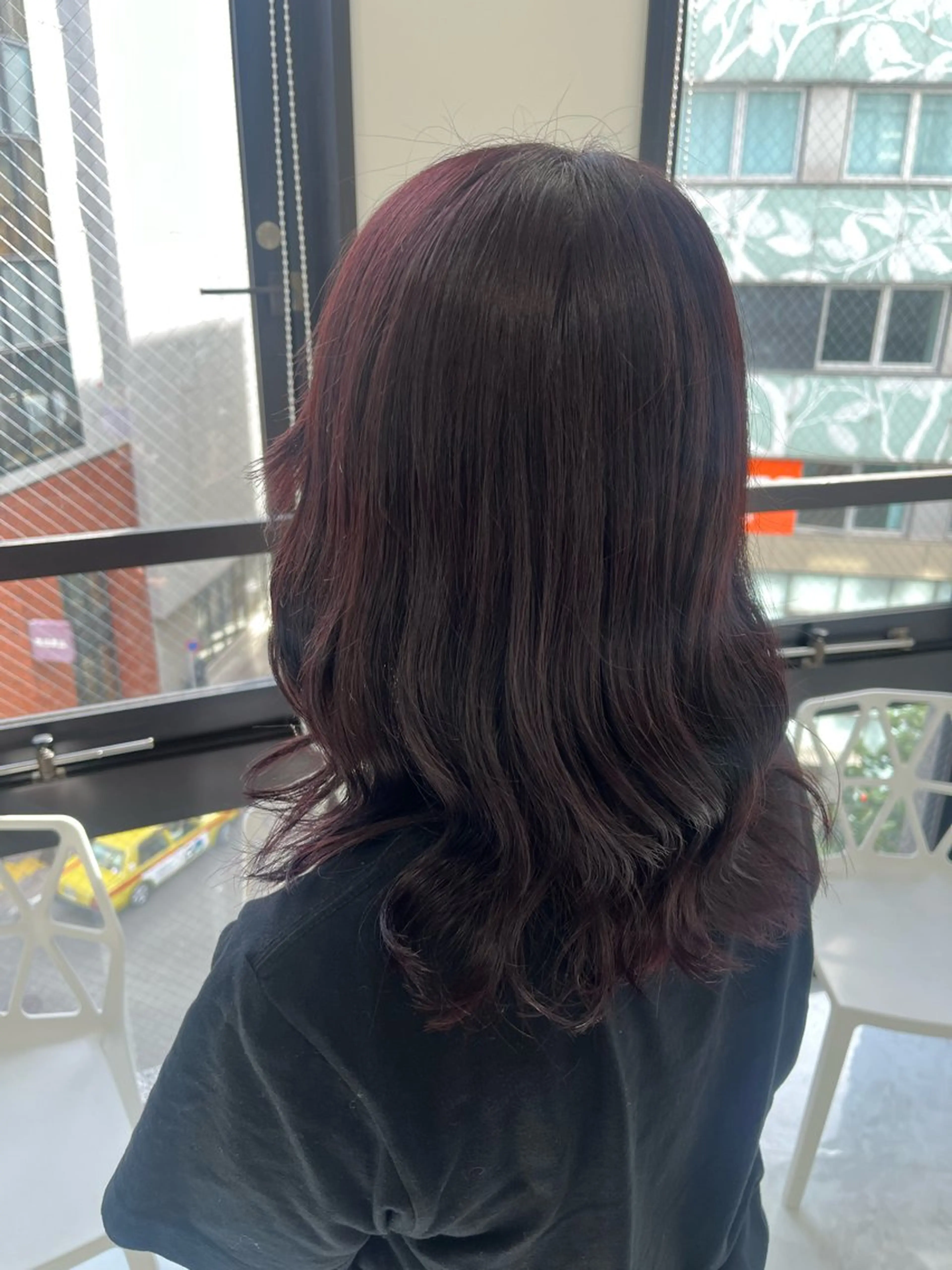 カラー レッドカラー ユイ☆ハイトーン ☆ブリーチデザインのヘアスタイル