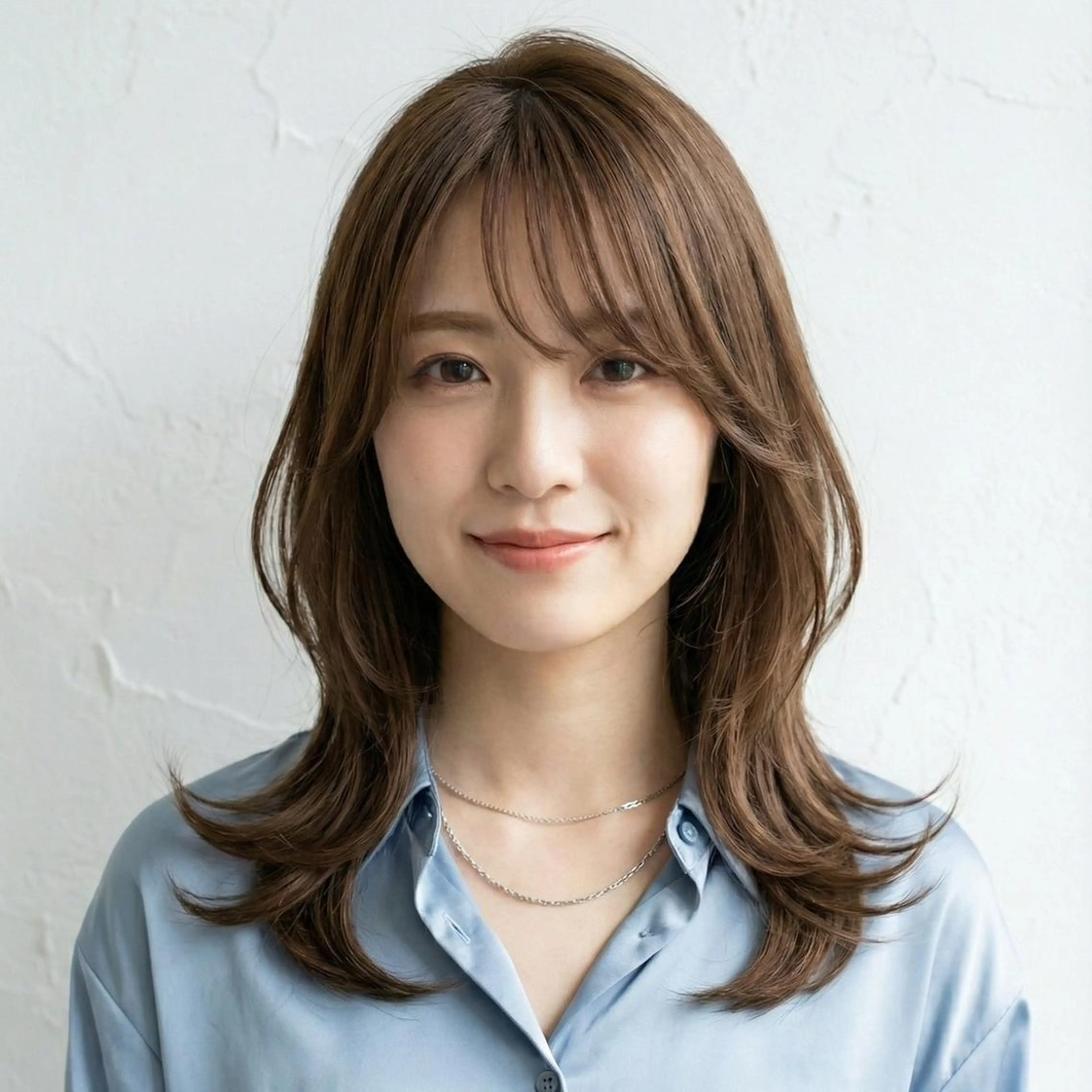 ミディアム カット 縮毛矯正 トリートメント 【美髪×レイヤー】 コグスリのヘアスタイル