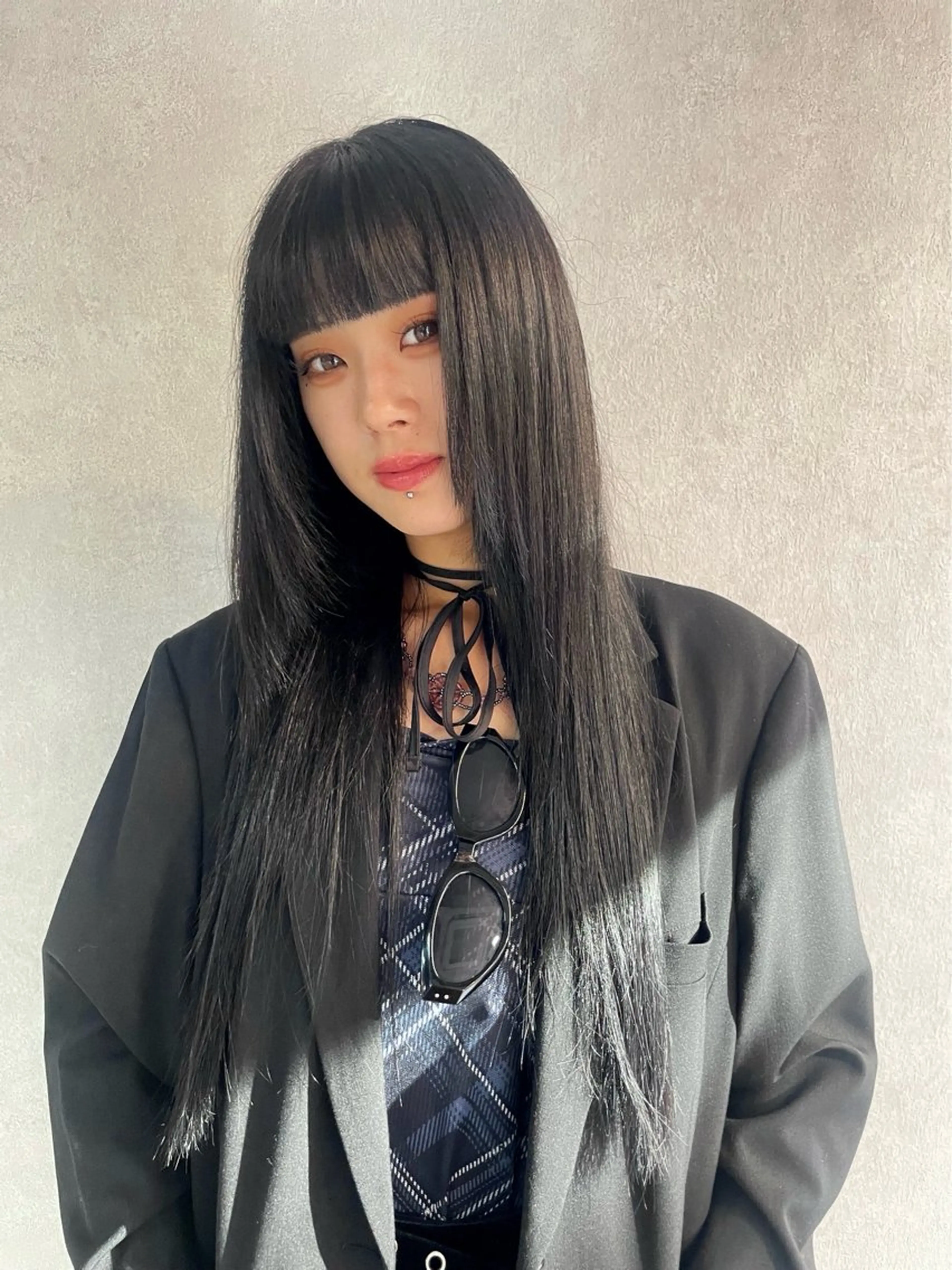 ロング カラー ブラウンカラー ダークブラウン 顔まわりレイヤー レイヤーカット 縮毛矯正 カット ヘアカラー レイヤー /髪質改善/ariのヘアスタイル