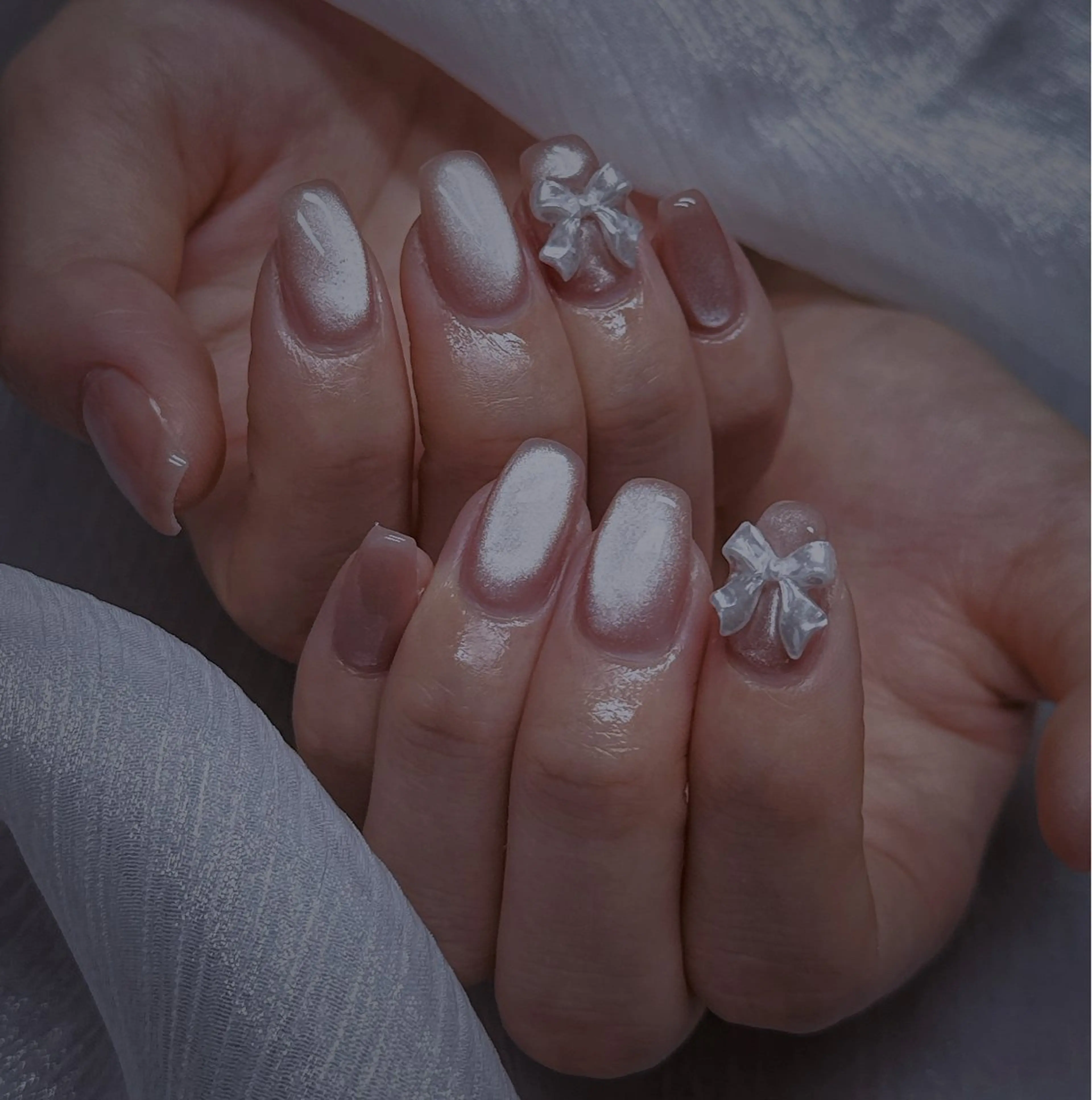 ネイル リボン ハンドネイル Yumi nailのネイルデザイン