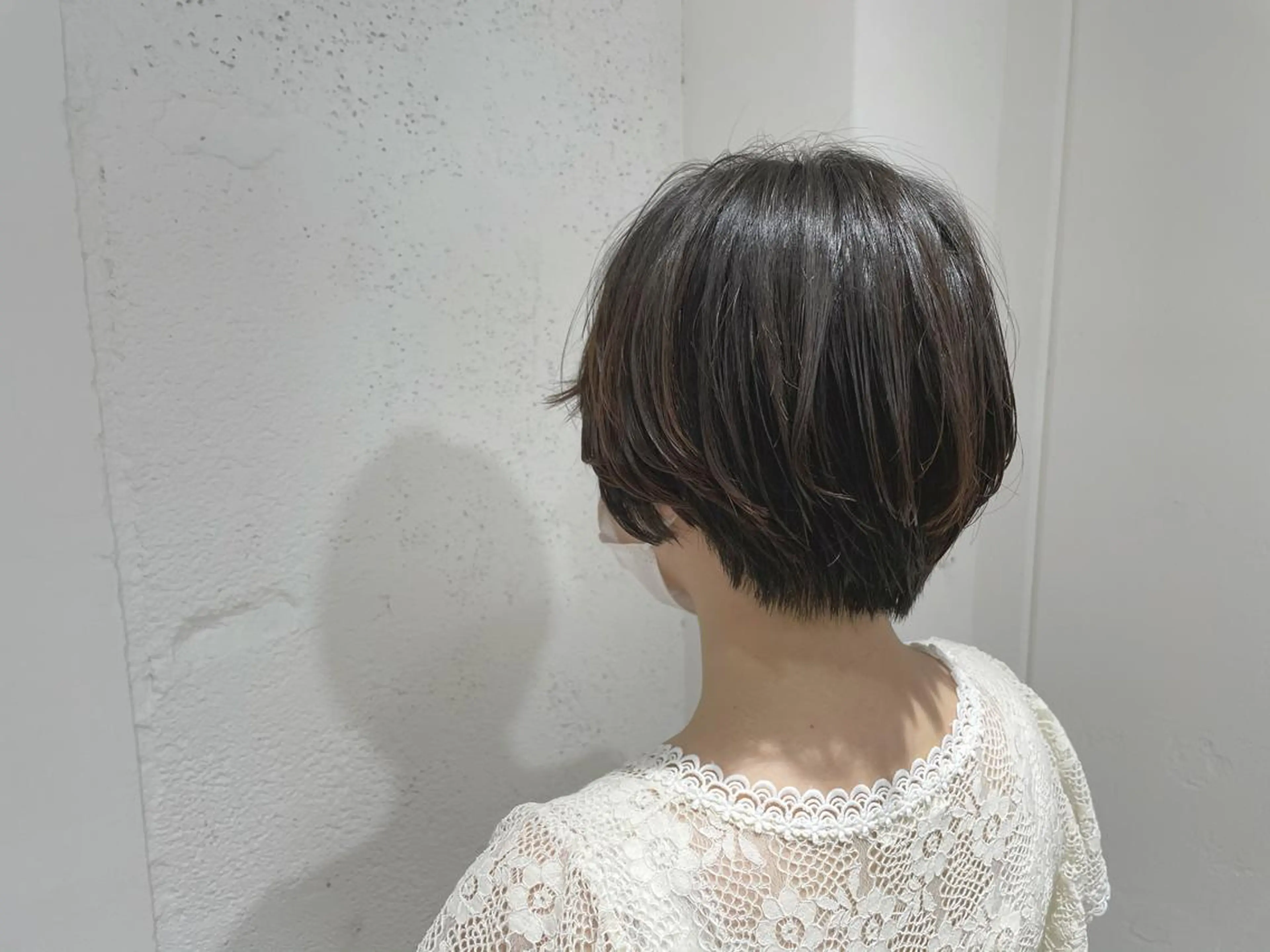 ショート カット 暖色カラー🍊 ボブ🌿顔周りcutのヘアスタイル