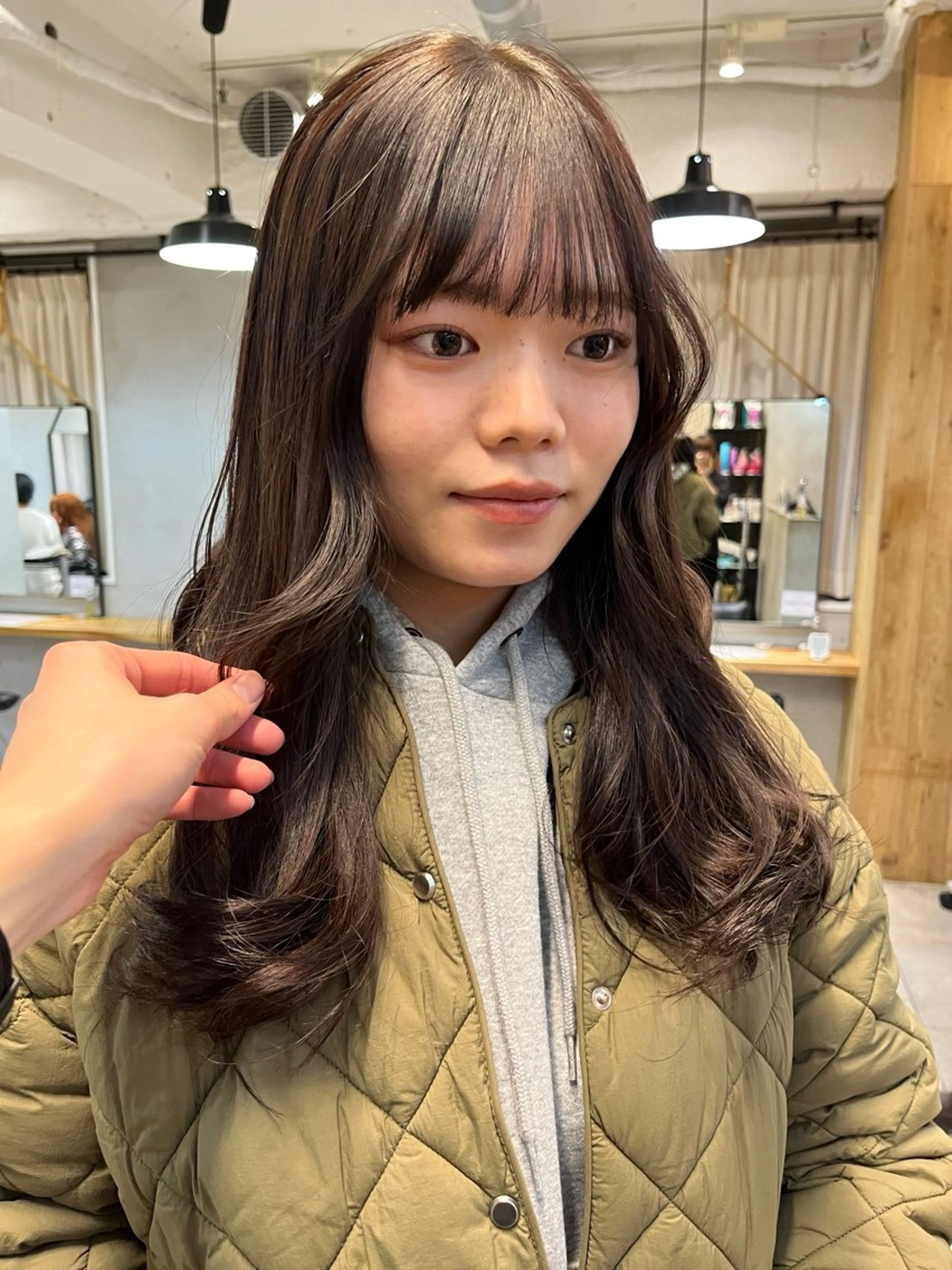 セミロング カラー ブラウンカラー 透明感カラー カット トリートメント 赤み消しカラー/ ナチュラル/トモキのヘアスタイル