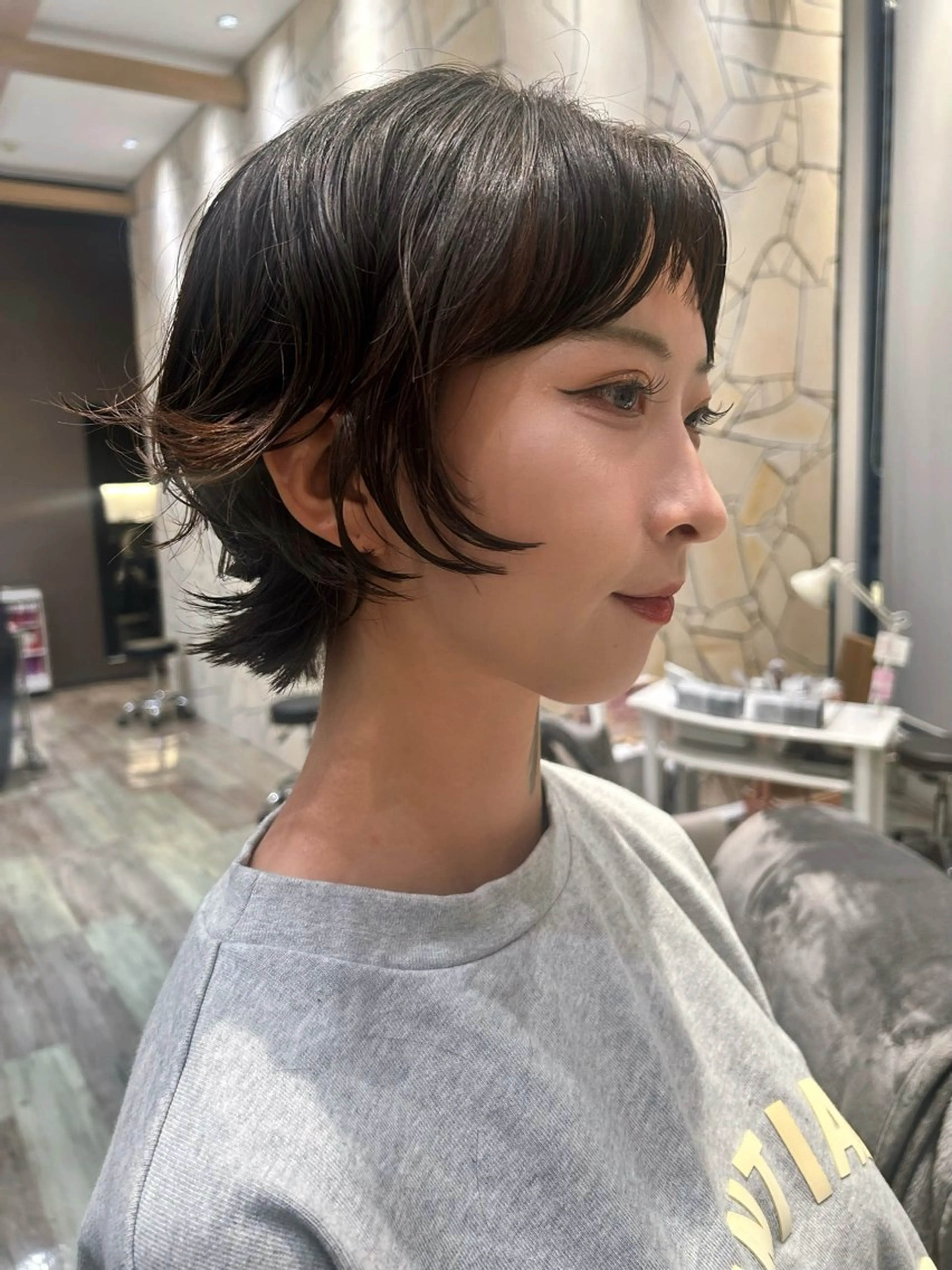 ショート パーマ ニュアンスパーマ カット パーマ k-two☁あべの/ パーマ/Touaのヘアスタイル