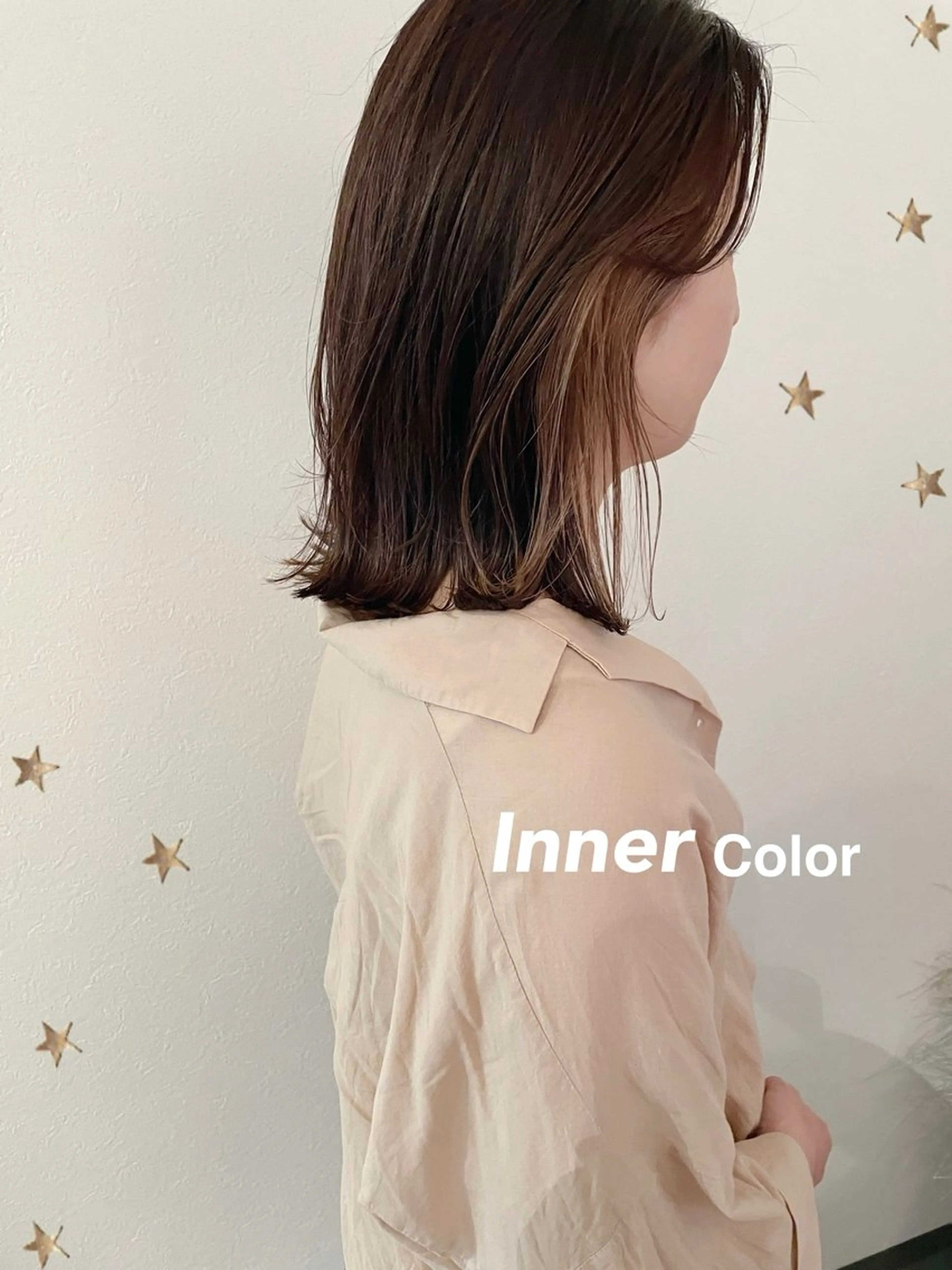 ミディアム カラー カット ヘアカラー 市川 千夏のヘアスタイル