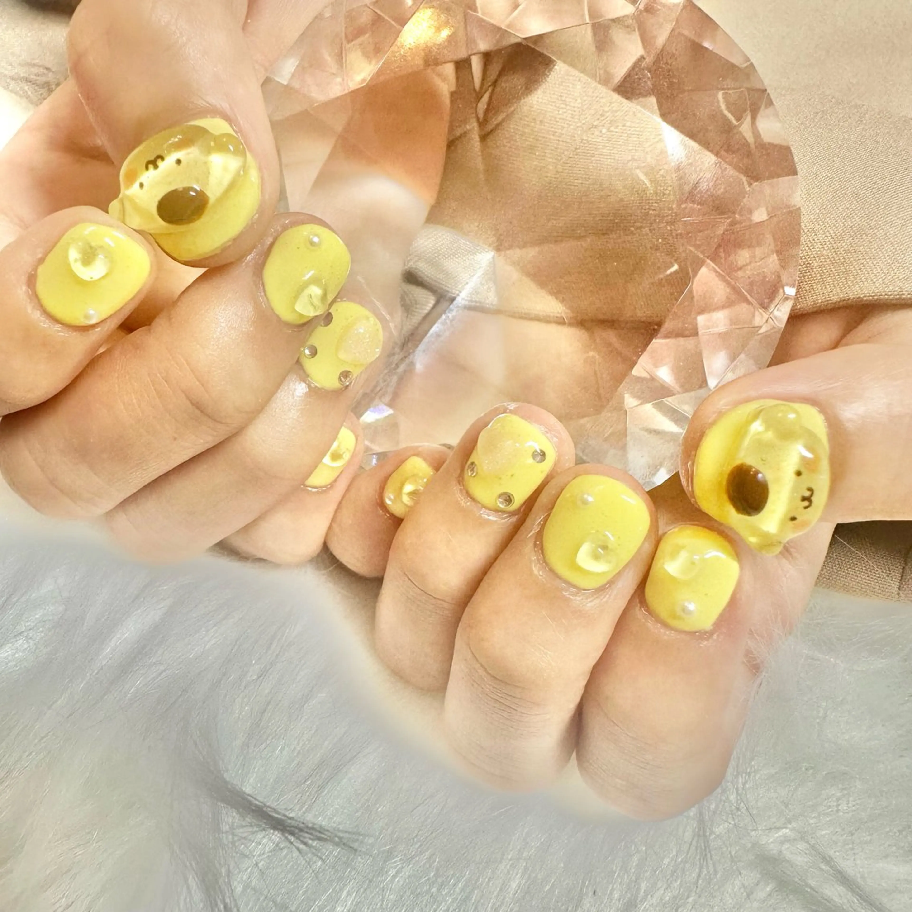 ネイル 韓国ネイル ワンホンネイル 黄色 🤎CHARME NAIL🤎のネイルデザイン