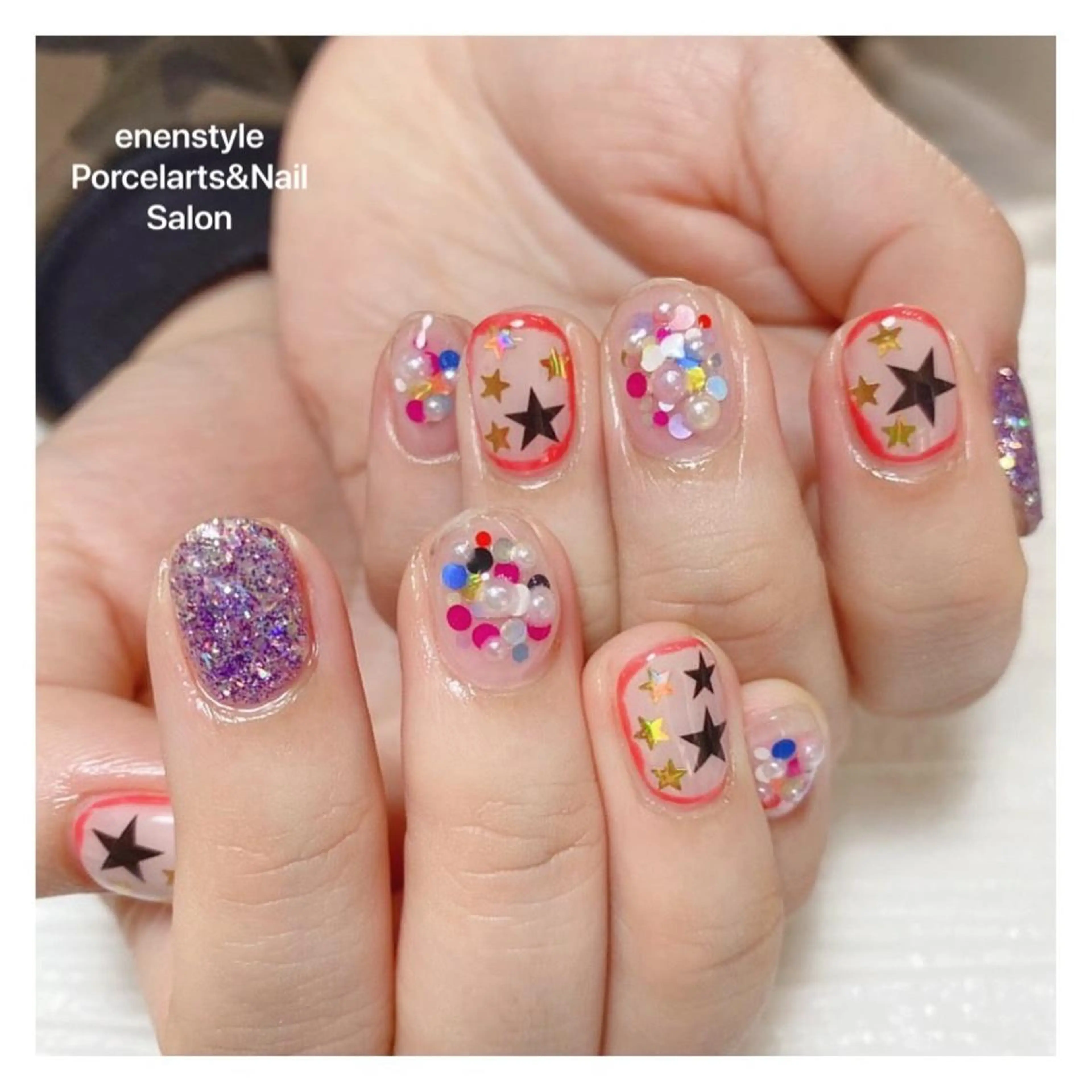 ショート ネイル ハンドネイル 👑enen style👑のネイルデザイン