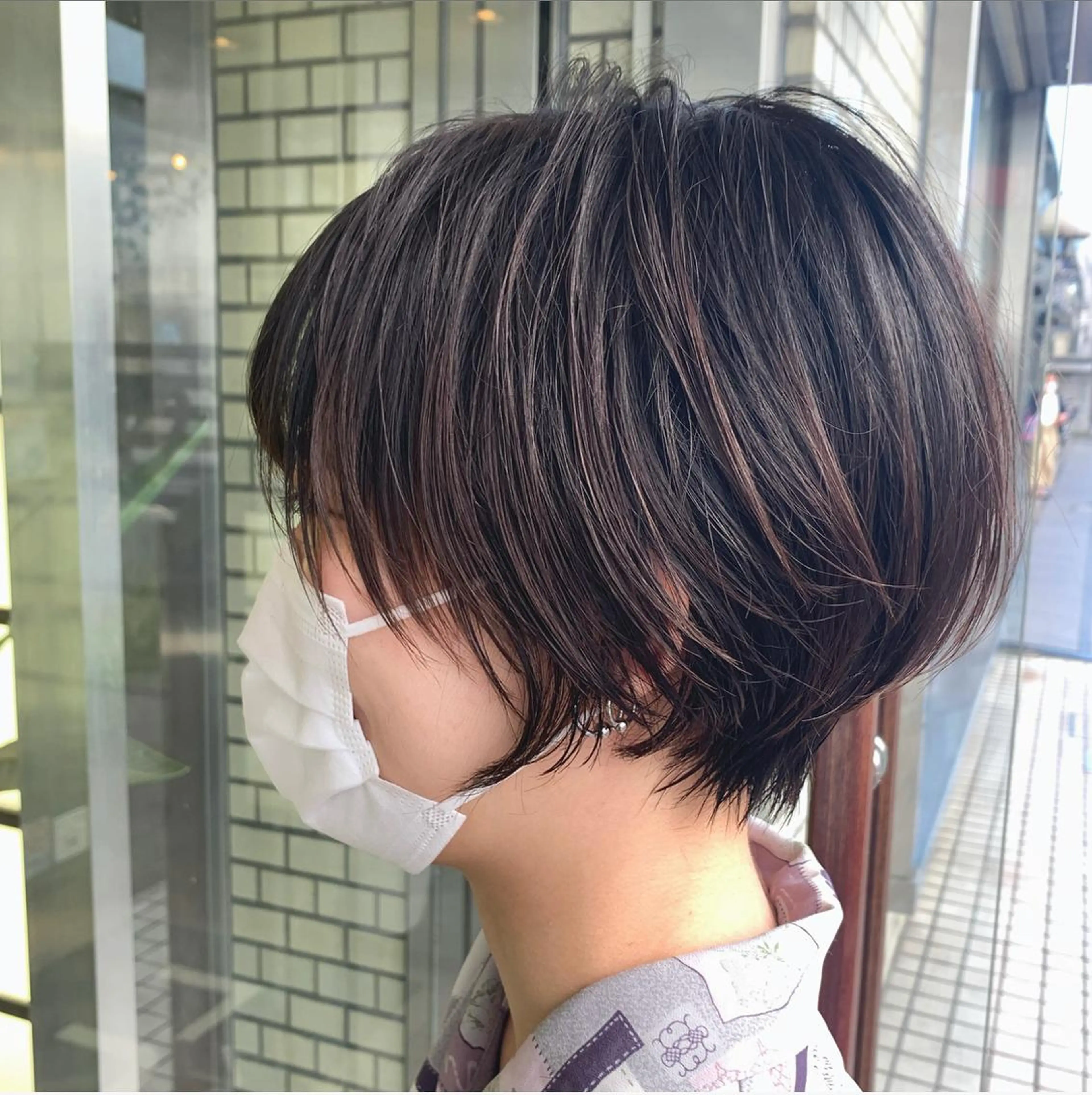 ショート カラー バレイヤージュ ハイライトカラー ハイライト レイヤーカット ショートヘア カット ヘアカラー circus by KENJE 町田店のヘアスタイル