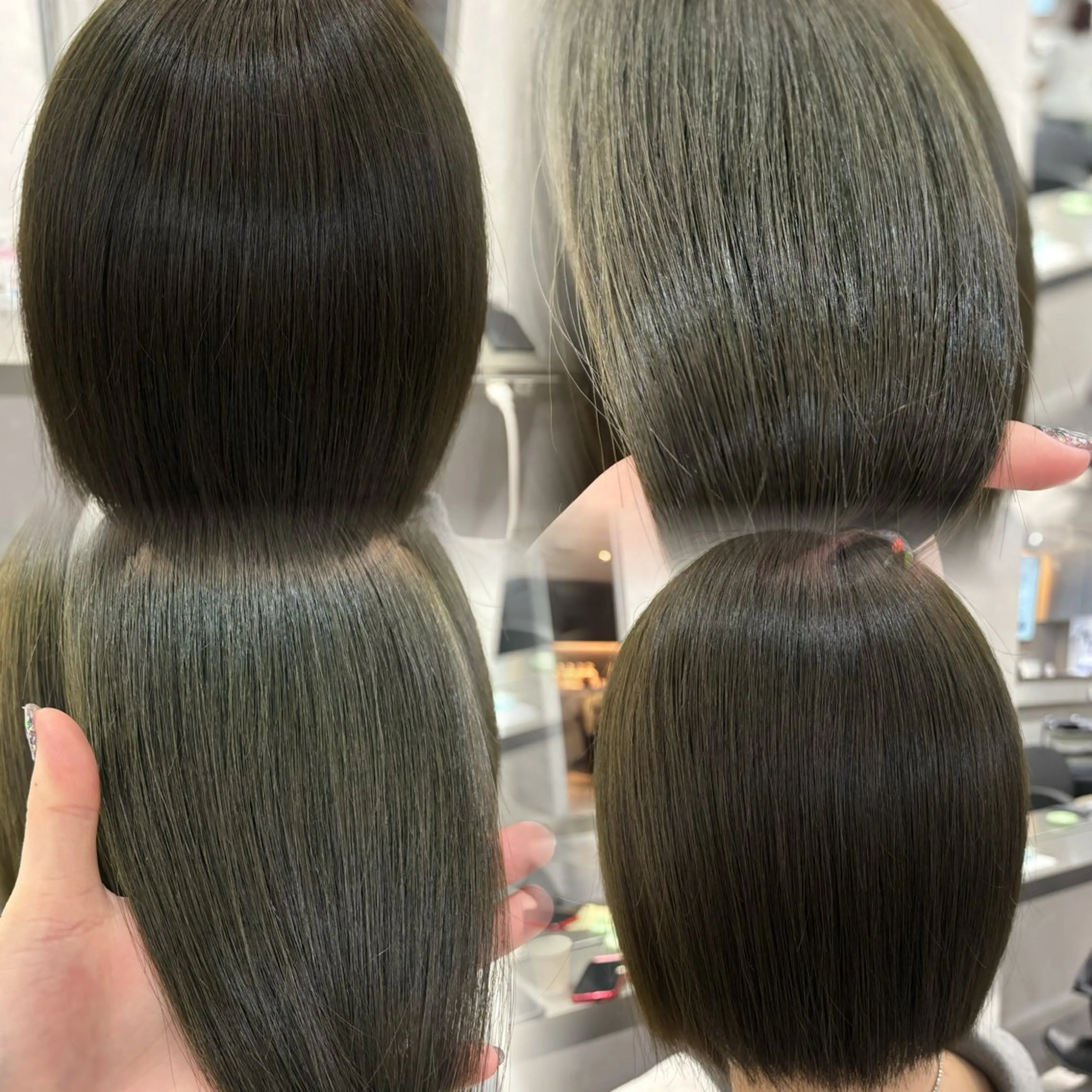 ミディアム カラー ヘアアレンジ 透明感カラー オリーブカラー ヘアカラー トリートメント 韓国透明感🇰🇷 SAKURAのヘアスタイル