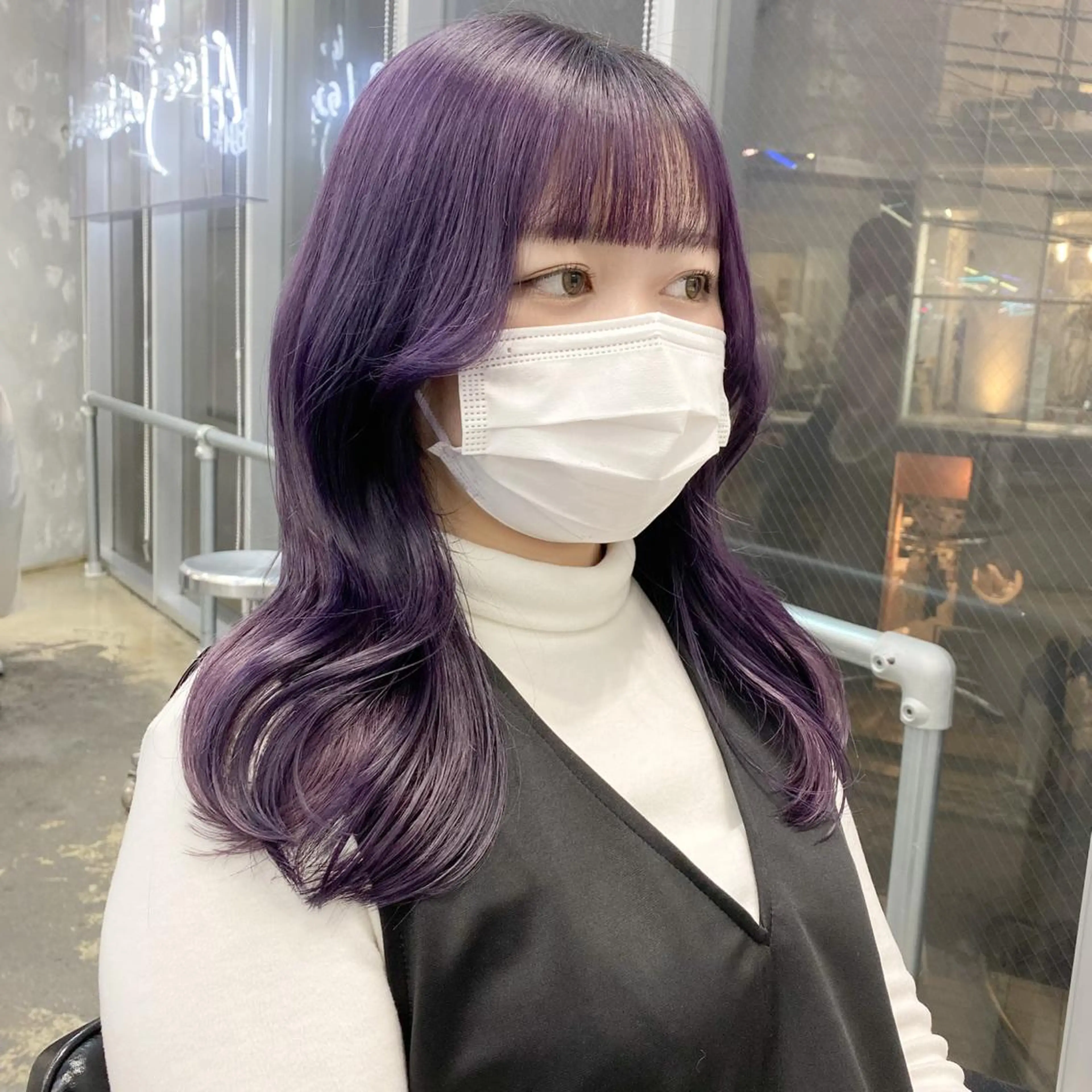 セミロング カラー 💗💗韓国レイヤー yu-ki💗💗のヘアスタイル