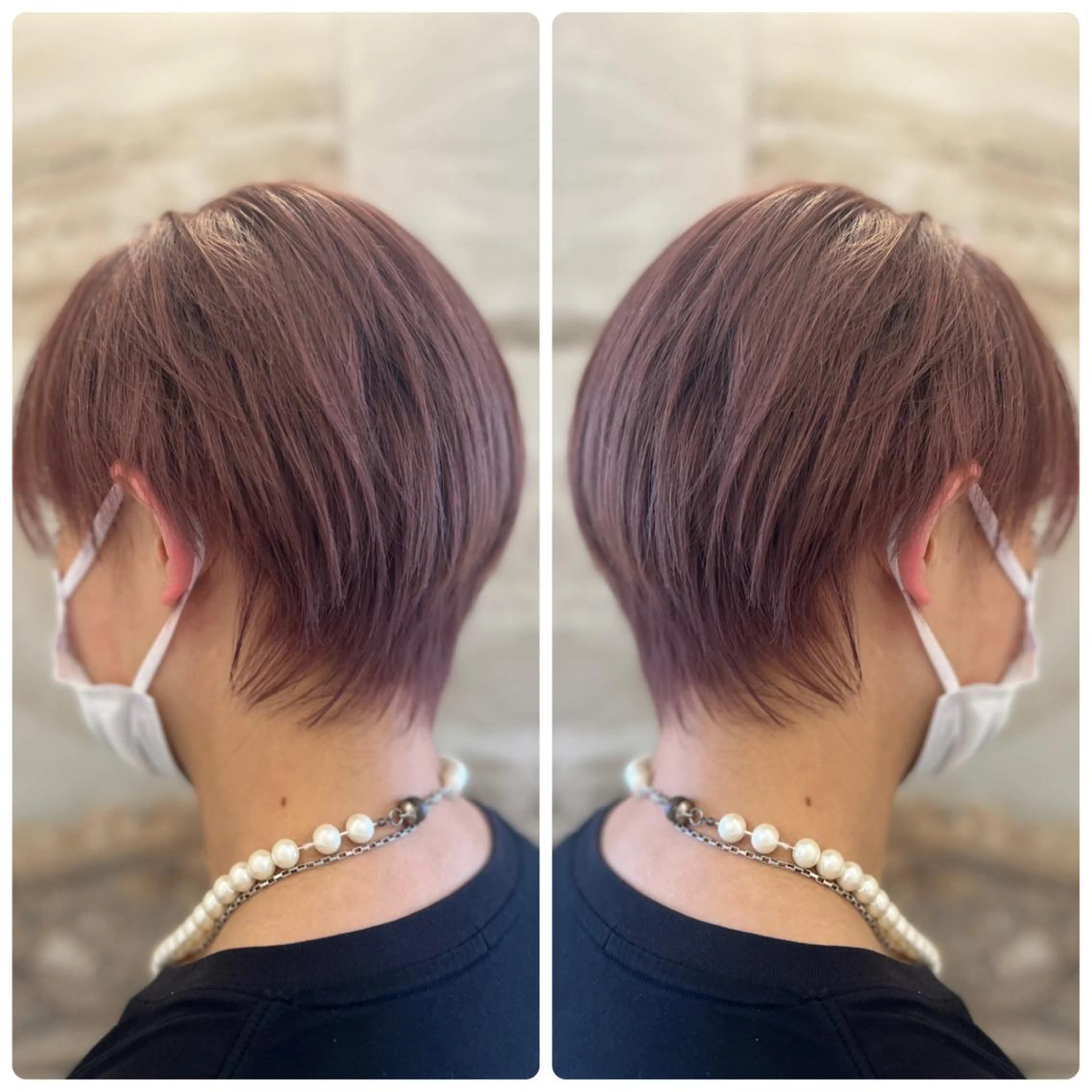 ショート カラー メンズ ベージュカラー ピンクカラー ピンクベージュ ヘアカラー トリートメント 小山内 龍一郎 店長のヘアスタイル